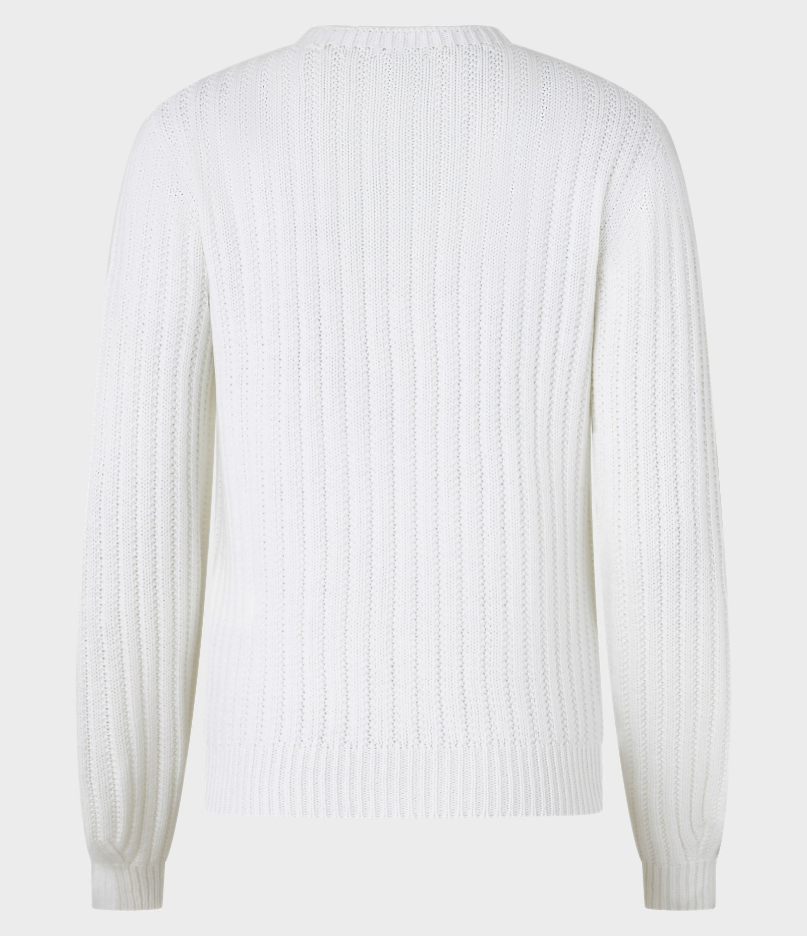 Blusa Básica em Tricô Canelado e Manga Longa Branco 3