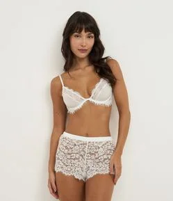 Short de Pijama em Renda Floral