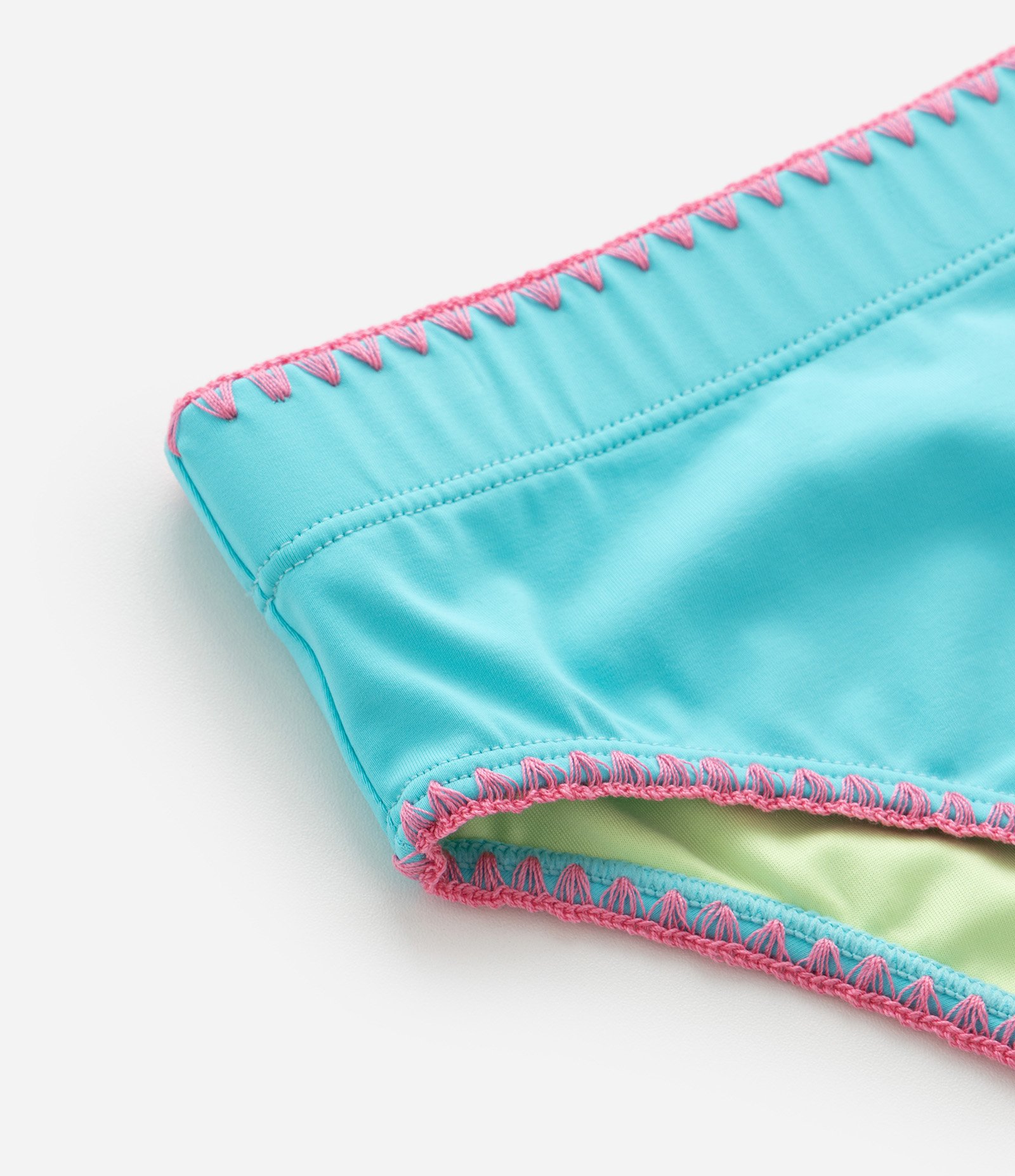 Biquíni Infantil com Costura Contrastante – Tam 5 a 14 Anos Rosa/Azul 8