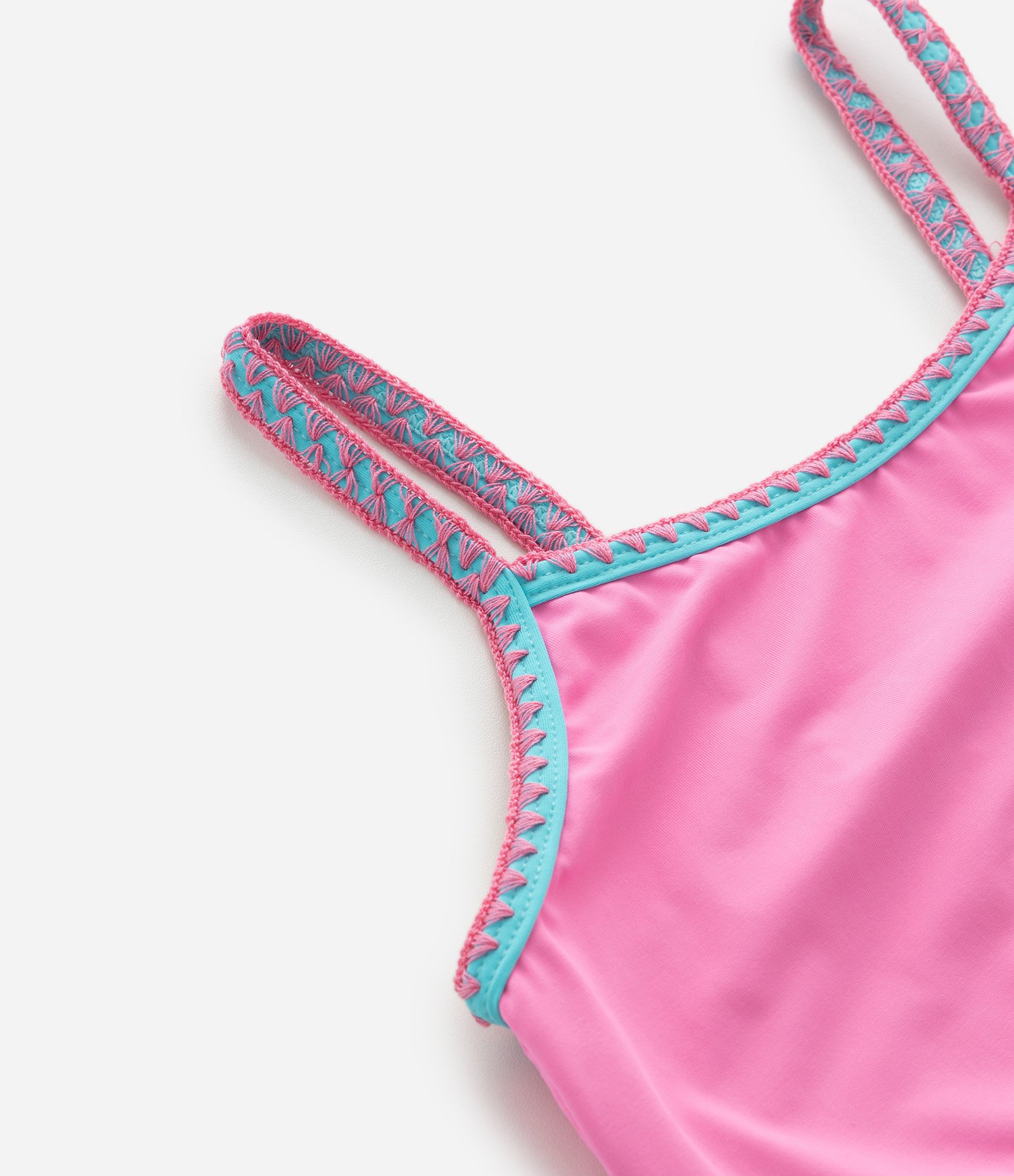 Biquíni Infantil com Costura Contrastante – Tam 5 a 14 Anos Rosa/Azul 9