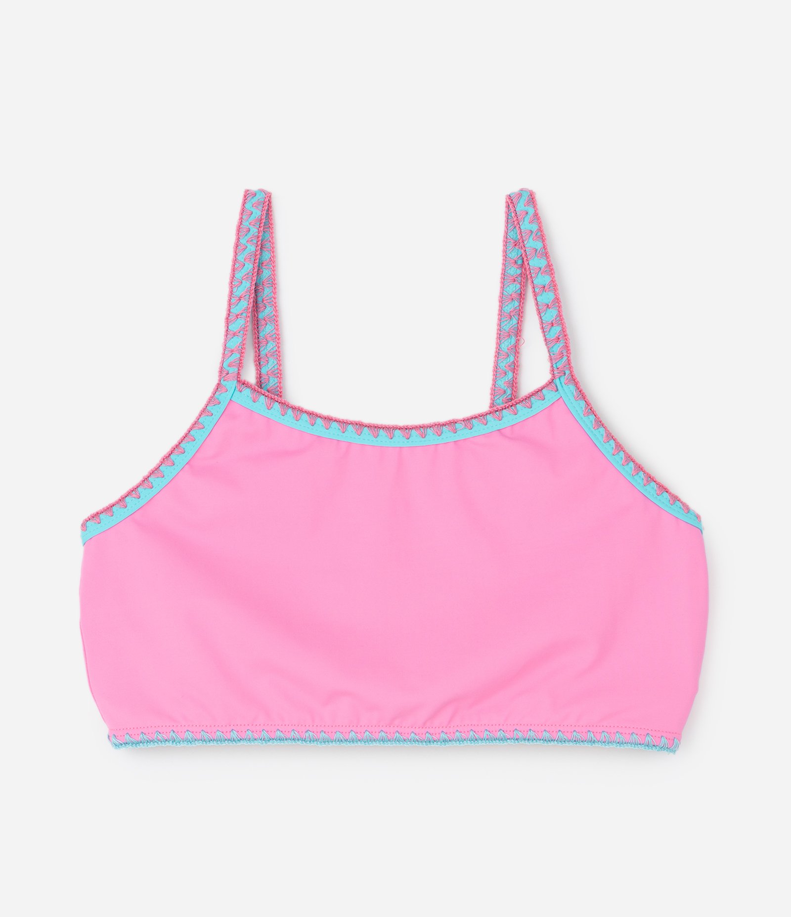 Biquíni Infantil com Costura Contrastante – Tam 5 a 14 Anos Rosa/Azul 3