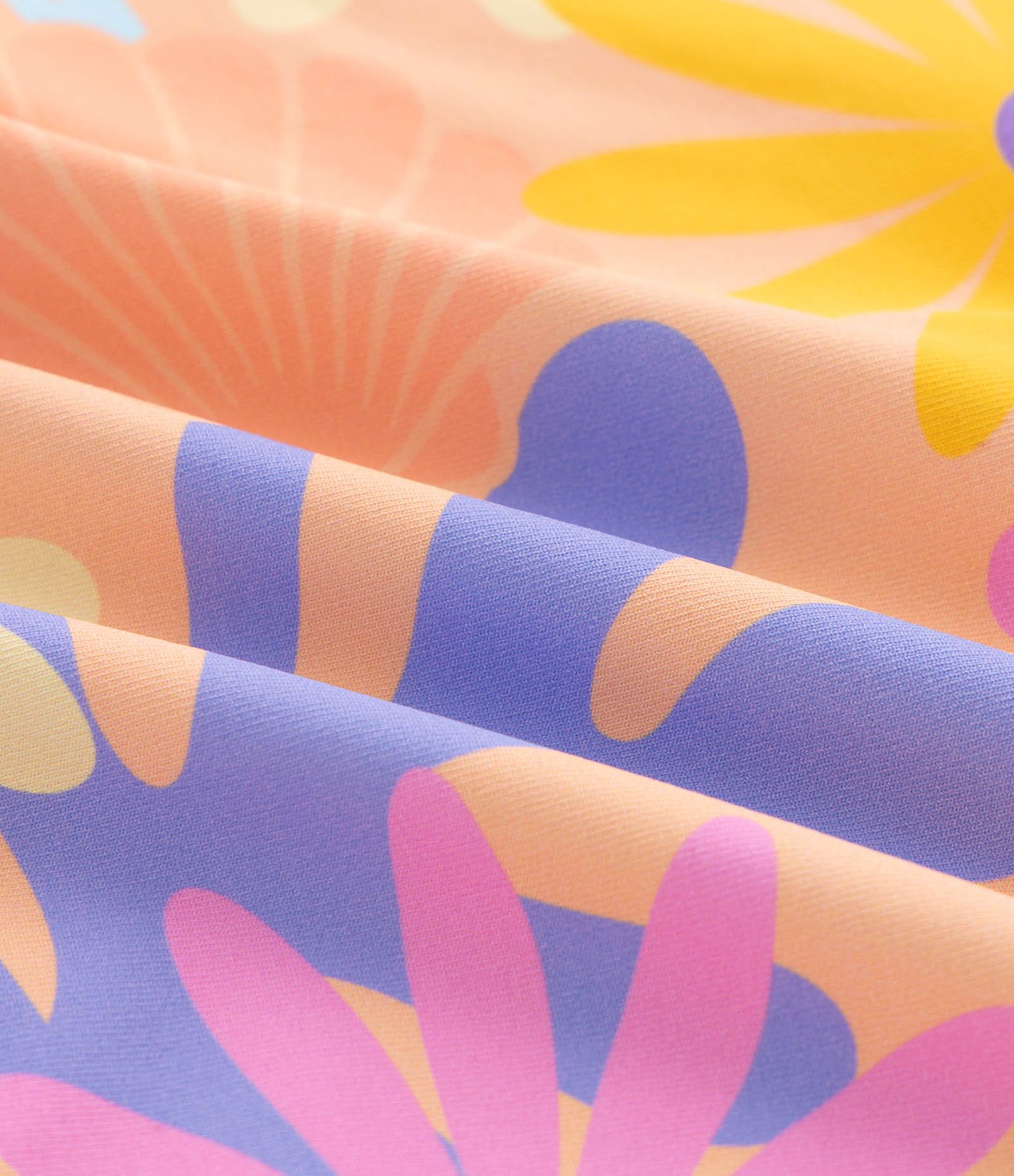 Maiô Infantil com Mangas Longas e Estampa Floral - Tam 5 ao 14 anos Multicores 3