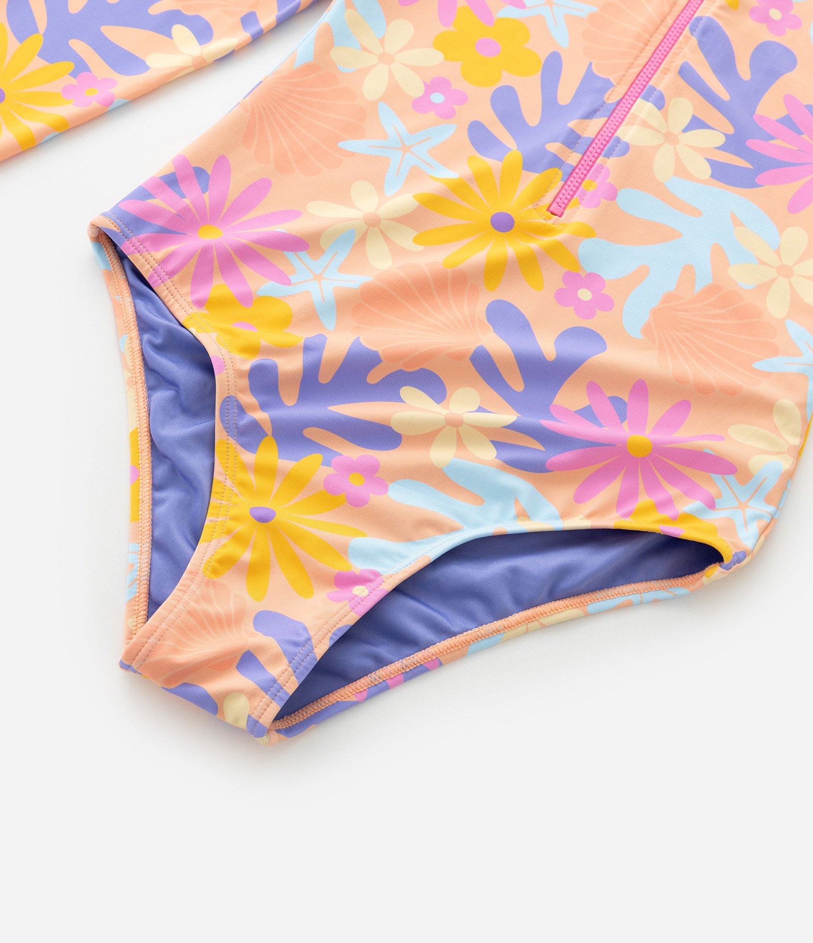 Maiô Infantil com Mangas Longas e Estampa Floral - Tam 5 ao 14 anos Multicores 4