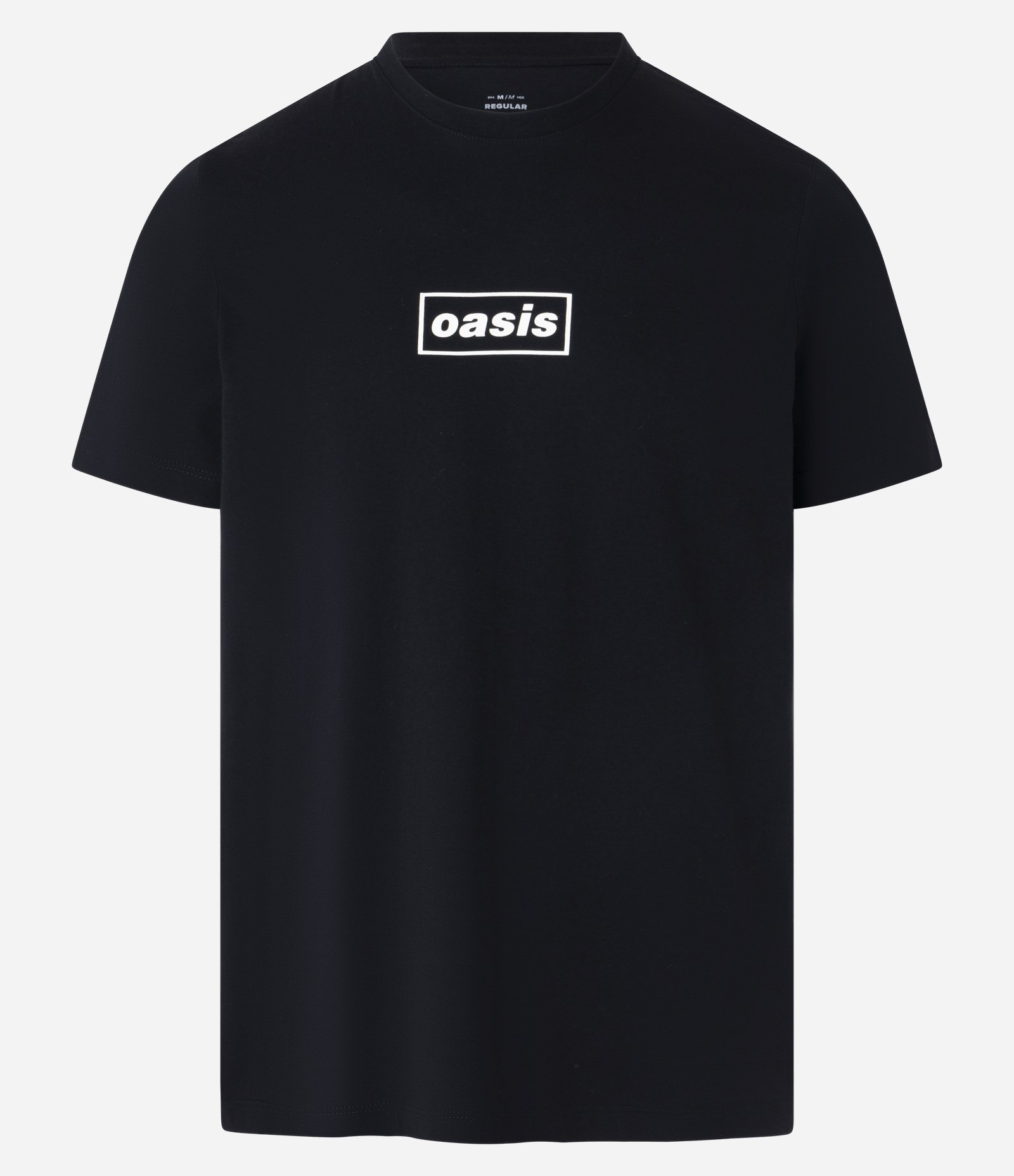Camiseta Regular em Algodão com Estampa Banda Oasis Preto 6