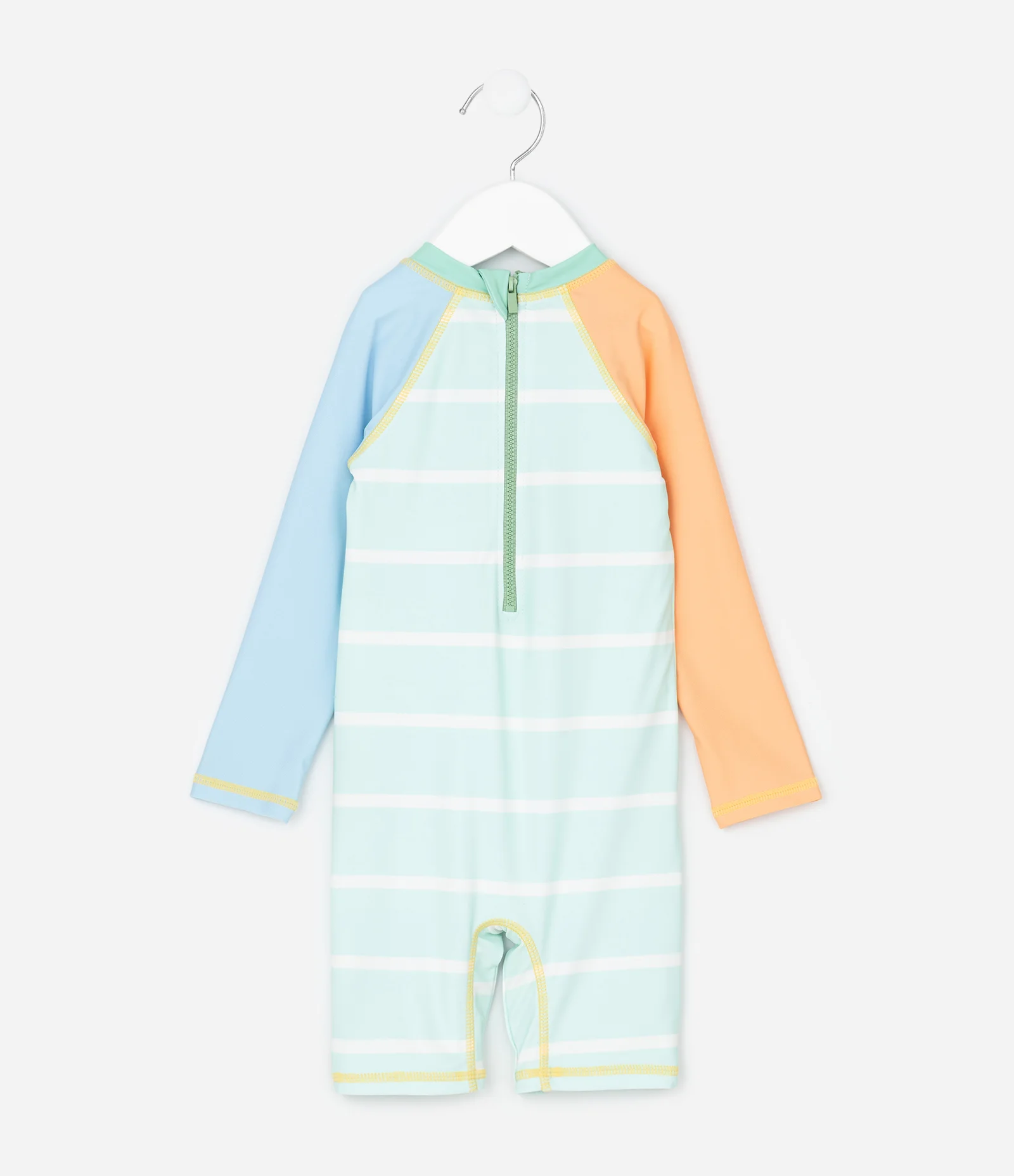 Macacão Infantil com Proteção UV e Animais 3D – Tam 6 Meses a 4 Anos Verde Água 3