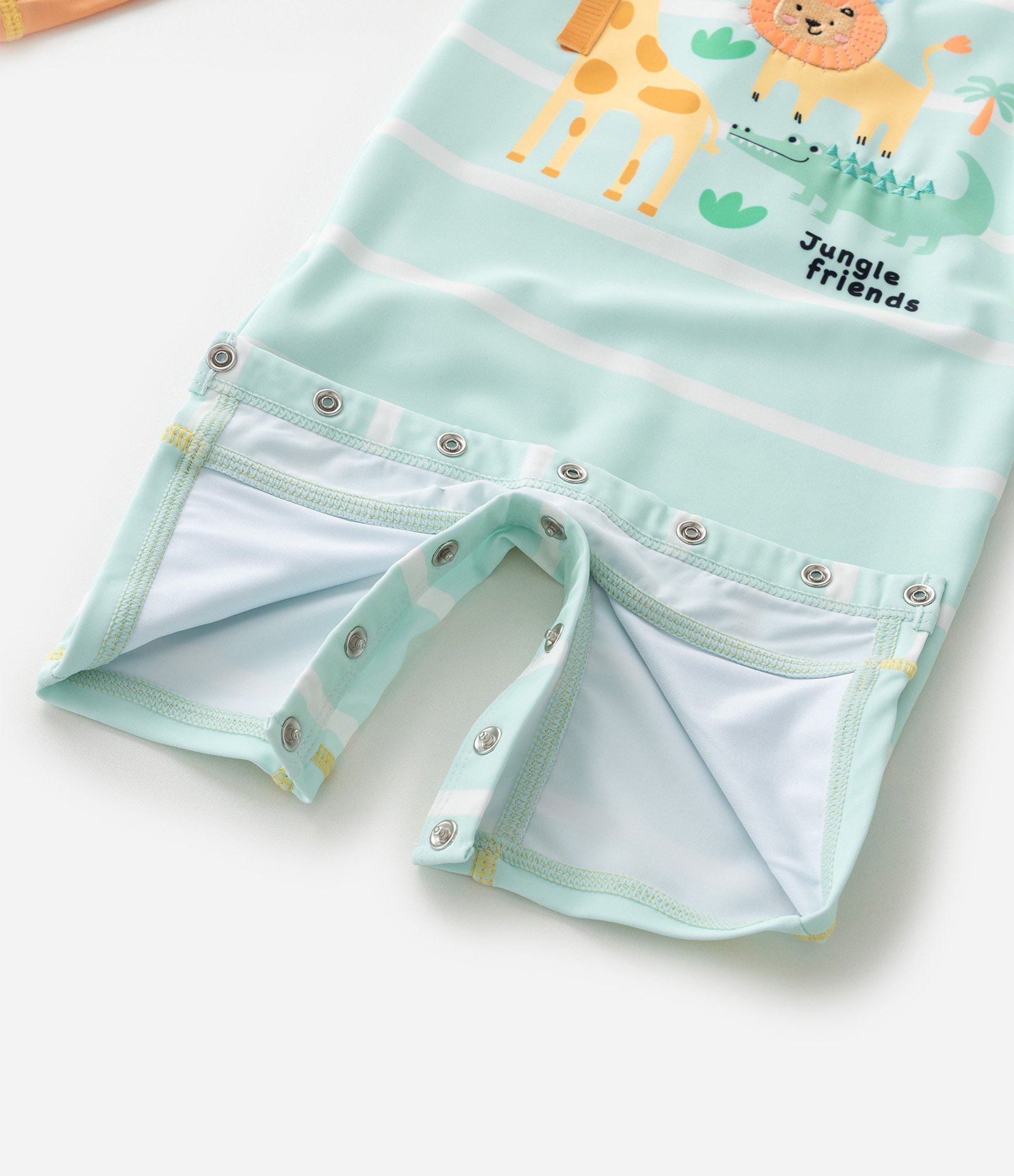 Macacão Infantil com Proteção UV e Animais 3D – Tam 6 Meses a 4 Anos Verde Água 6