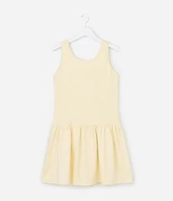 Vestido Infantil em Anarruga com Pregas - Tam 5 a 14 Anos