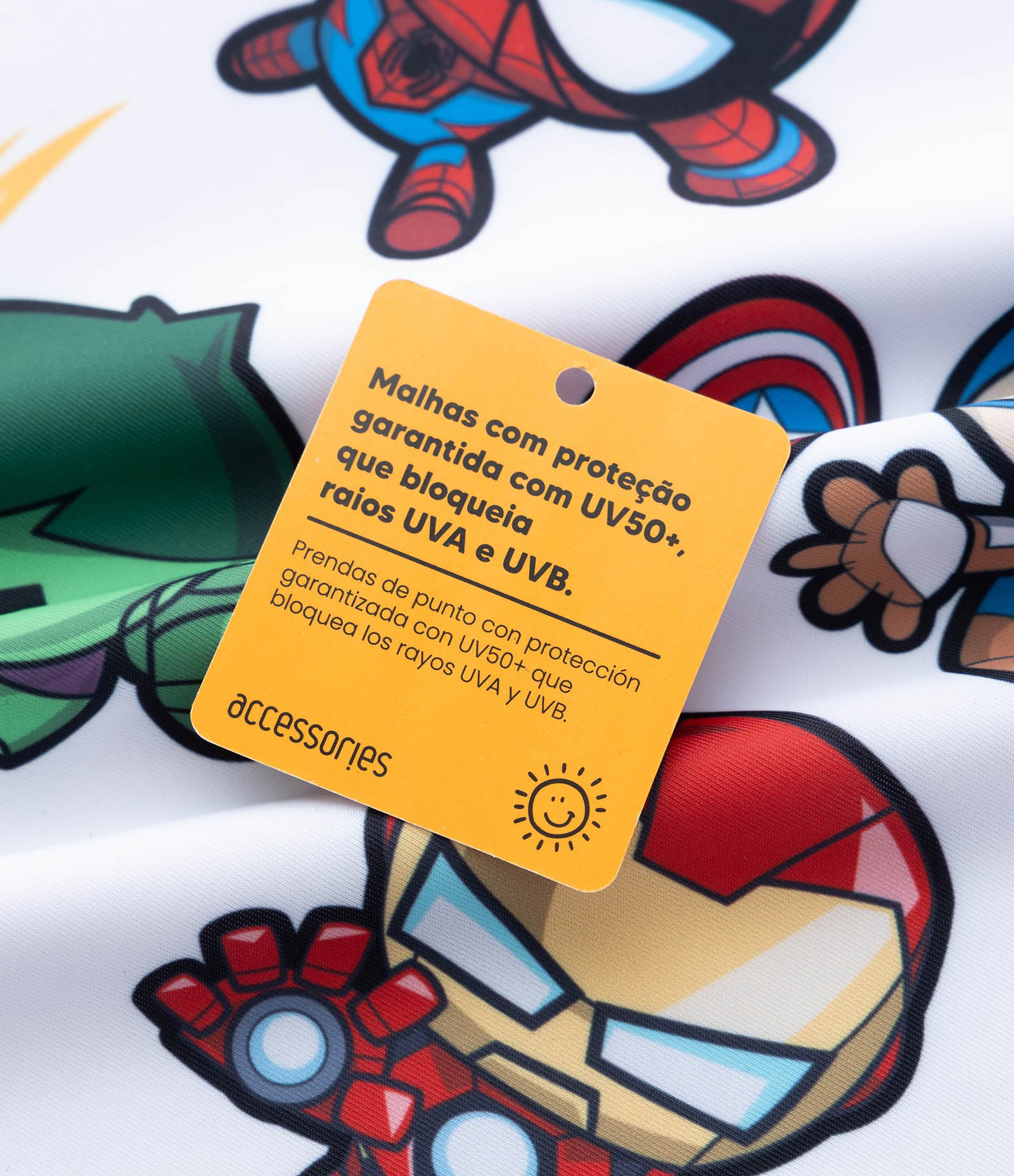 Conjunto Infantil UV com Camiseta Manga Longa e Sunga Marvel – Tam 1 a 4 Anos Azul/Vermelho 9