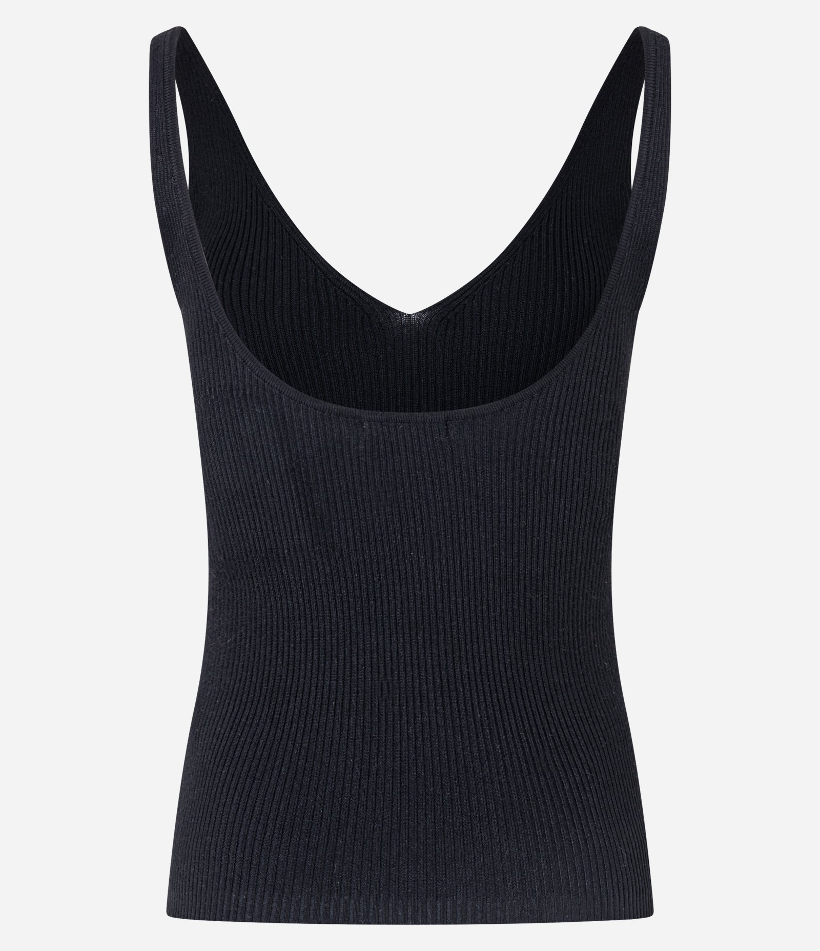 Blusa Canelada em Tricô com Decote V e Costas Decotadas Preto 3