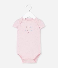 Body Infantil com Estampa Poá e Lettering Little Sister - Tam 0 a 18 Meses
