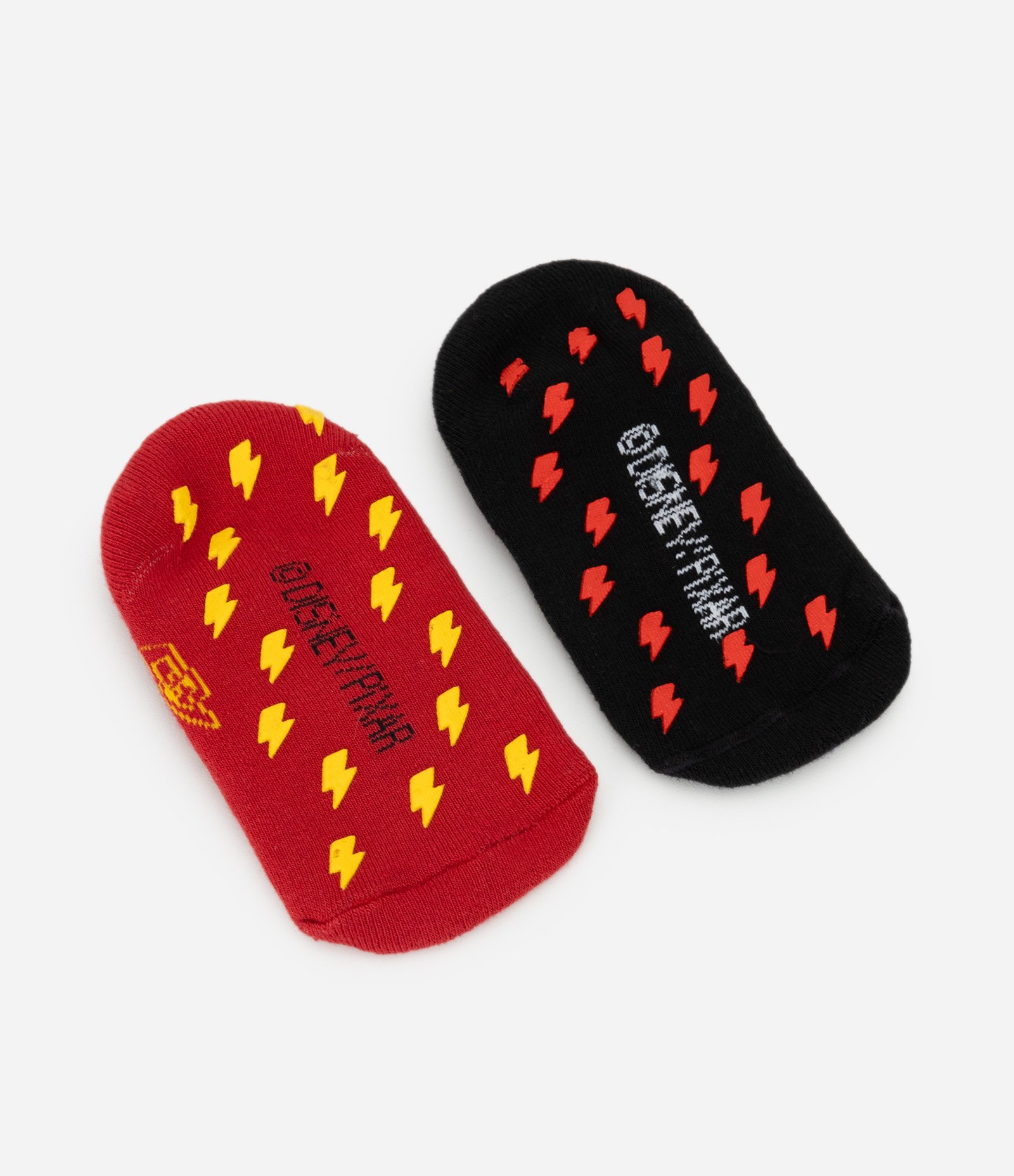 Kit 02 Meias Sapatilha Infantil com Antiderrapante e Estampa Carros - Tam 19 ao 34 Preto/Vermelho 3