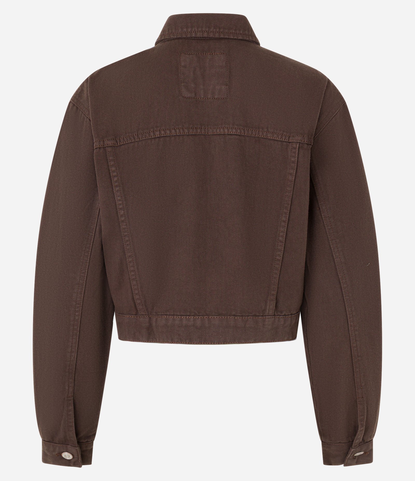 Jaqueta em Sarja com Botões e Bolsos no Peito Marrom 2