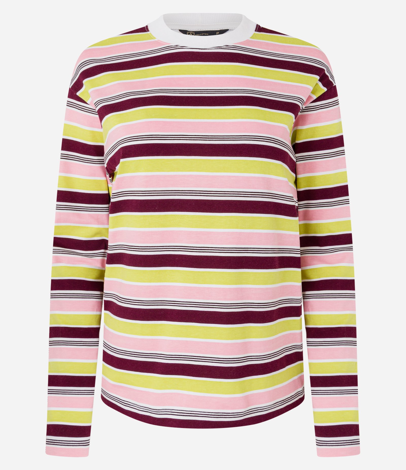 Camiseta em Algodão com Listras Variadas Roxo/Rosa/Verde/Branco 5