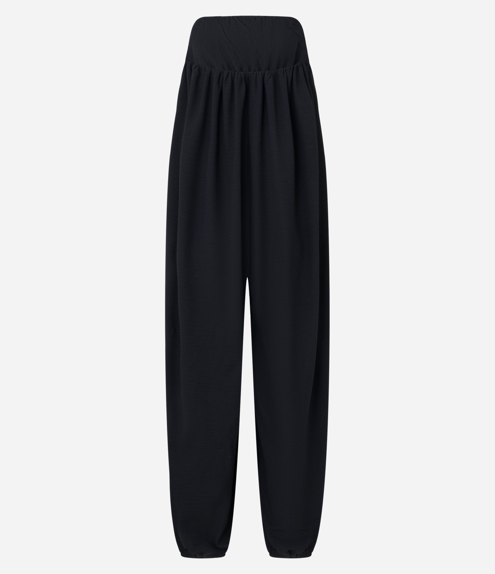 Macacão Aladim Alfaiataria Tomara Que Caia com Bolsos Preto 8