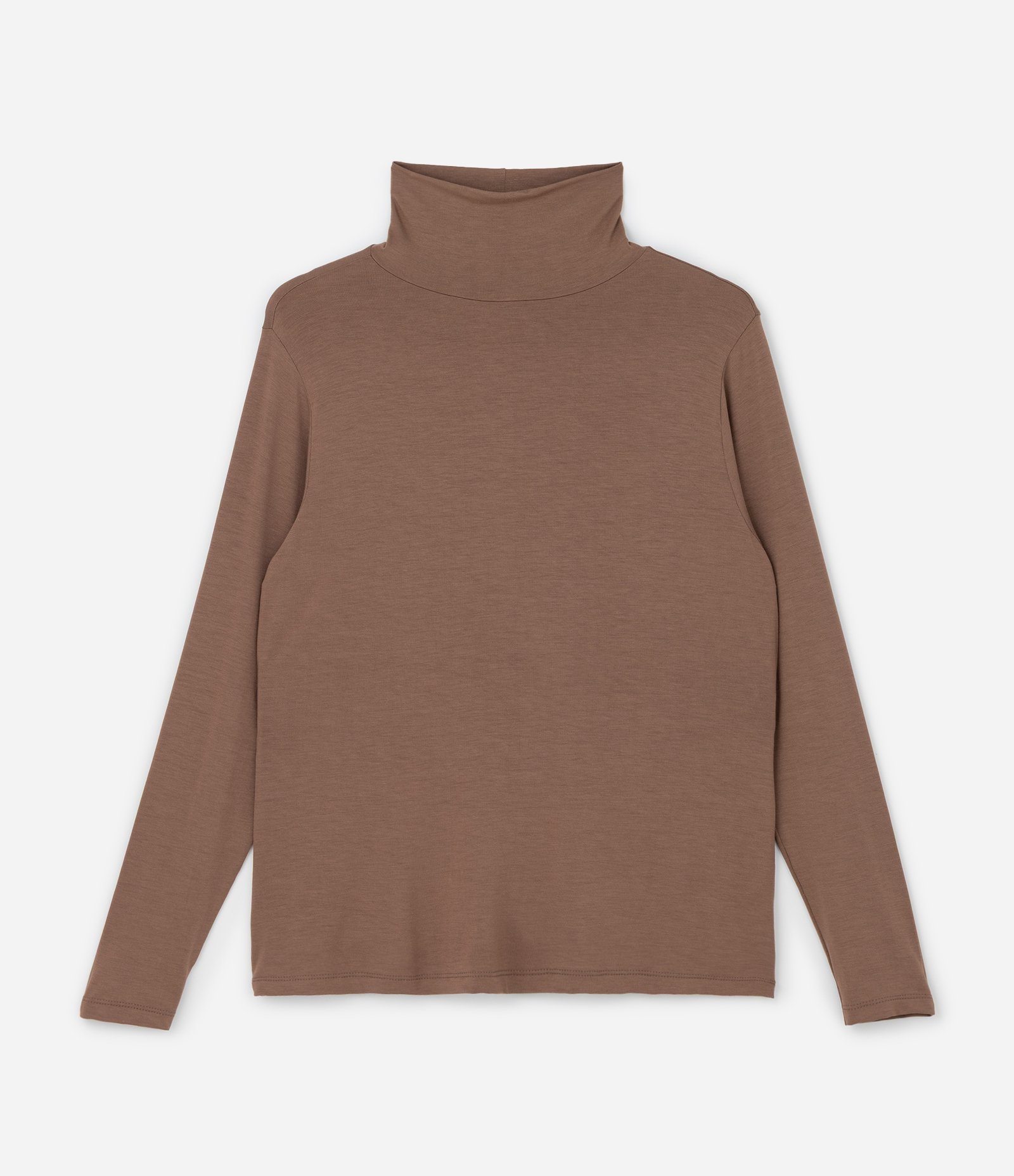 Blusa Gola Alta em Viscolycra Curve & Plus Size Marrom 4