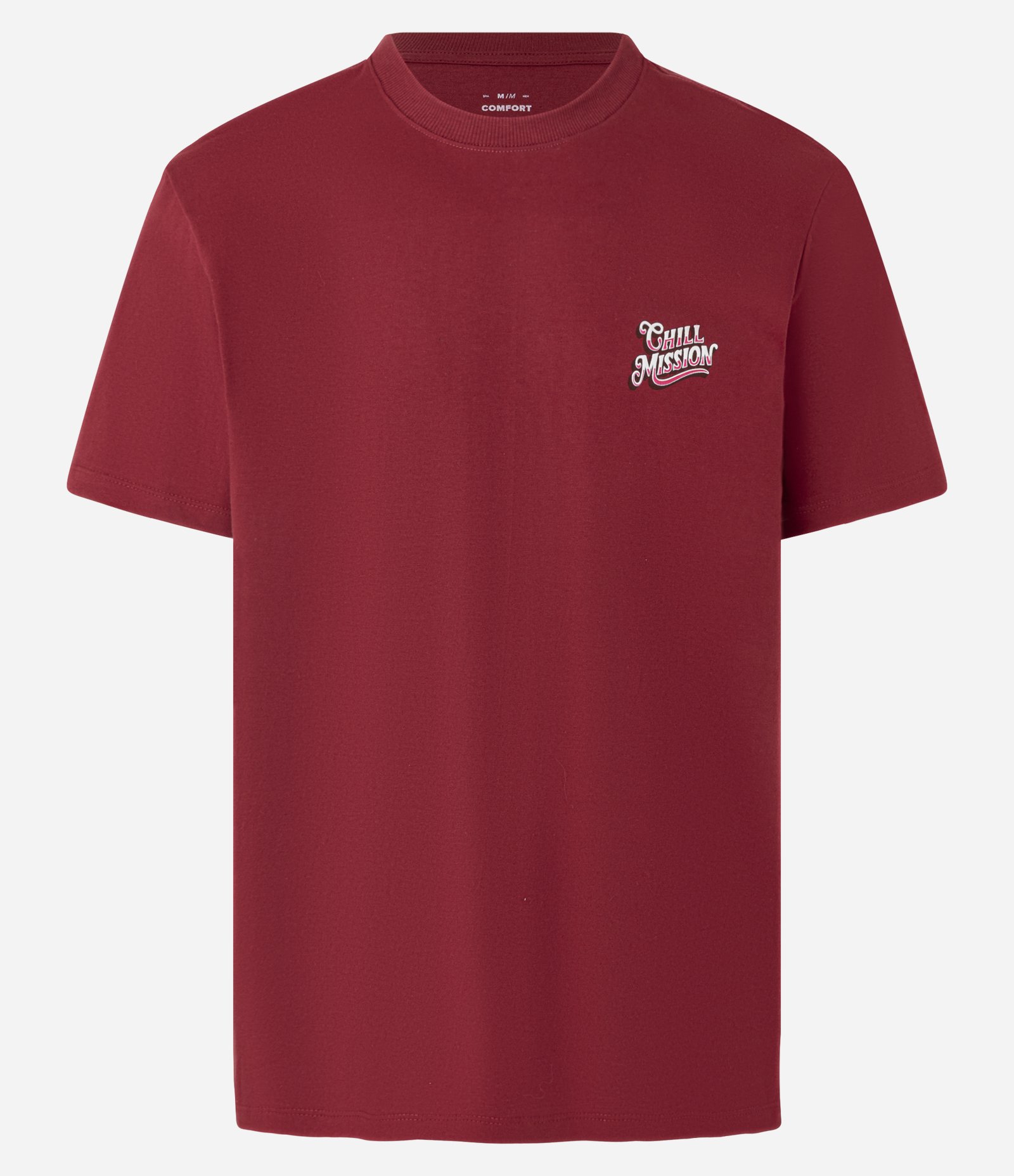 Camiseta T-Shirt Comfort em Algodão com Lettering Chill Mission Vermelho 5
