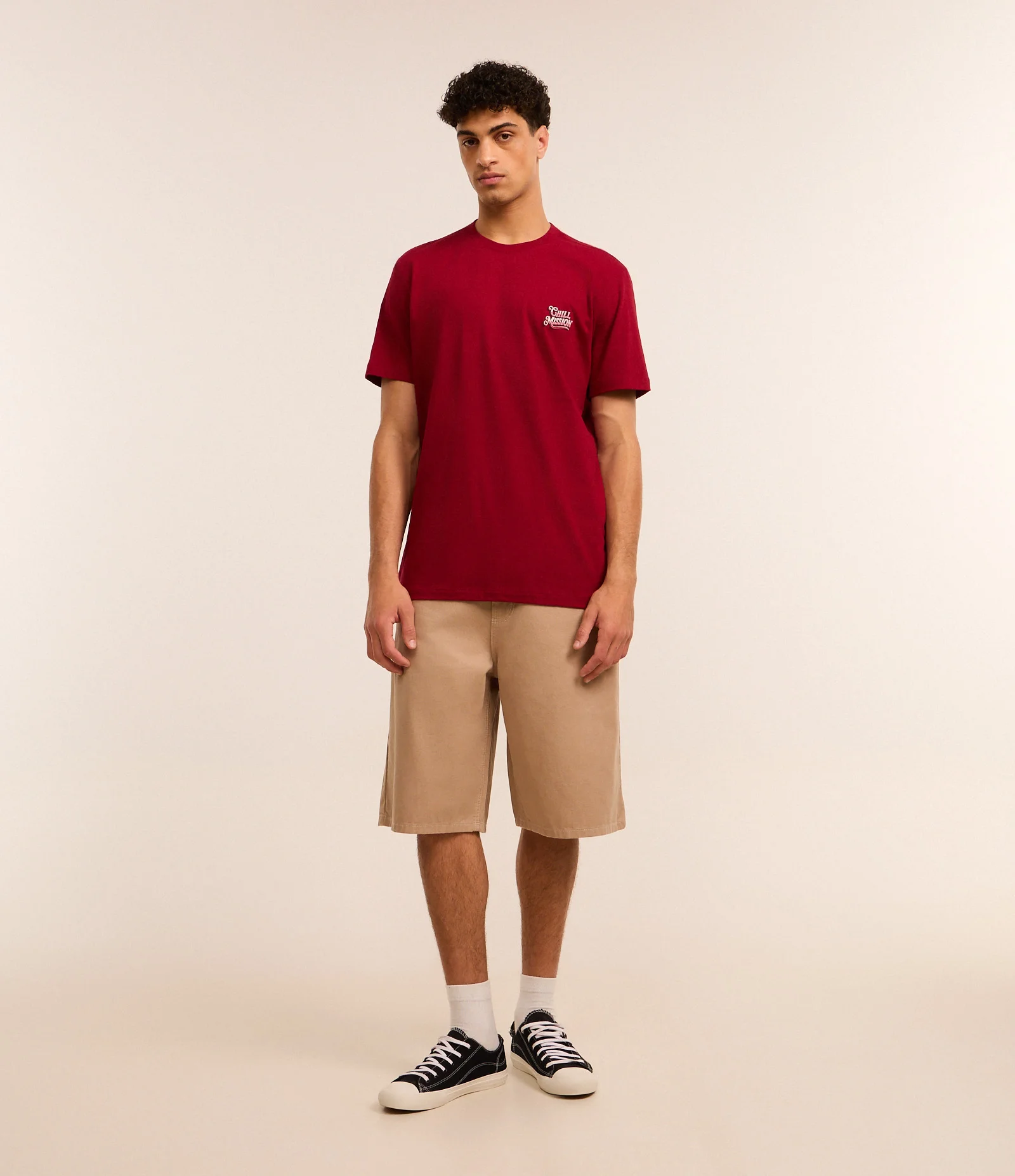 Camiseta T-Shirt Comfort em Algodão com Lettering Chill Mission Vermelho 2