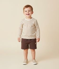 Camiseta Infantil Comfort Listrada – Tam 1 a 5/6 Anos