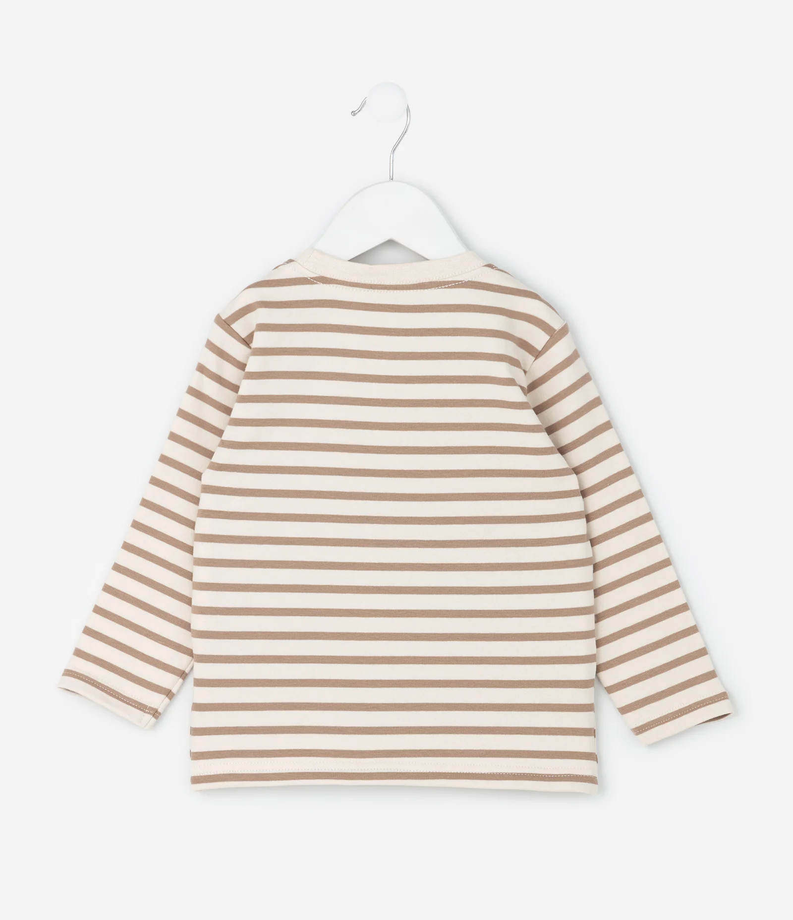 Camiseta Infantil Comfort Listrada – Tam 1 a 5/6 Anos Bege 2