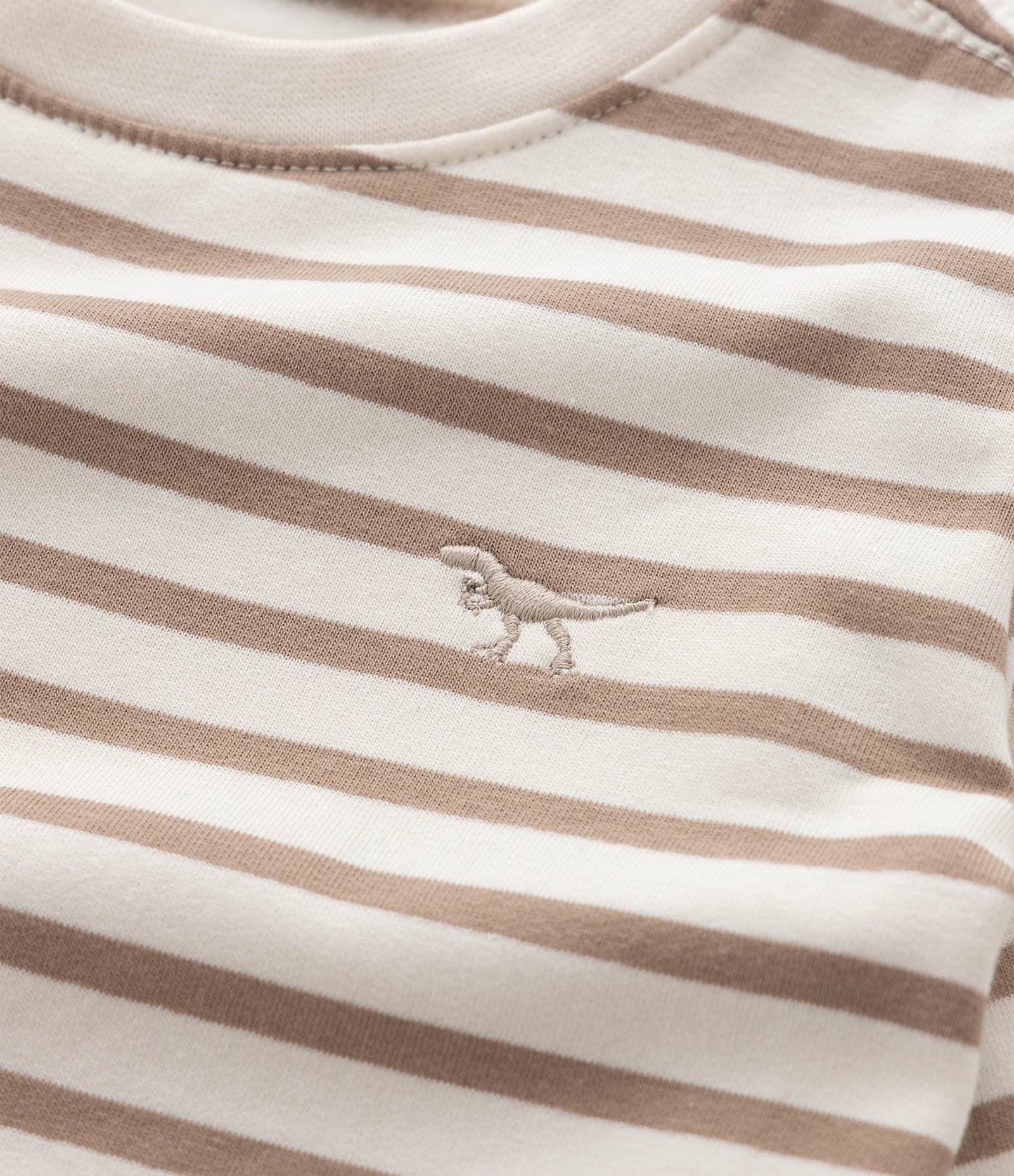 Camiseta Infantil Comfort Listrada – Tam 1 a 5/6 Anos Bege 5