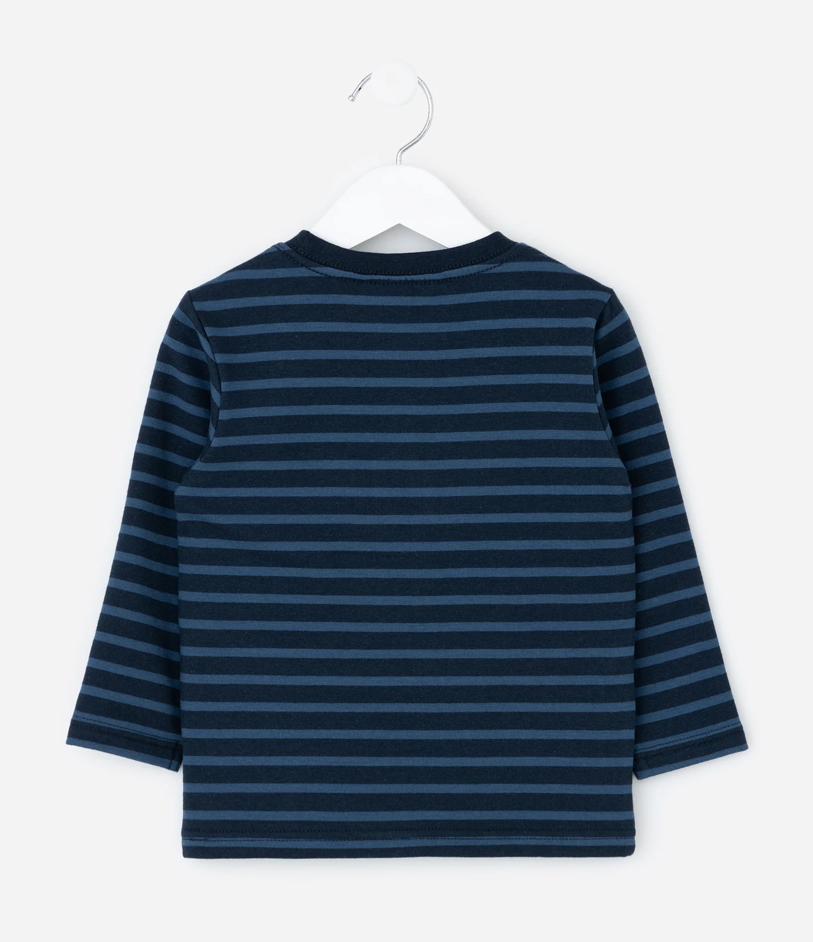 Camiseta Infantil Comfort Listrada – Tam 1 a 5/6 Anos Azul Marinho 2