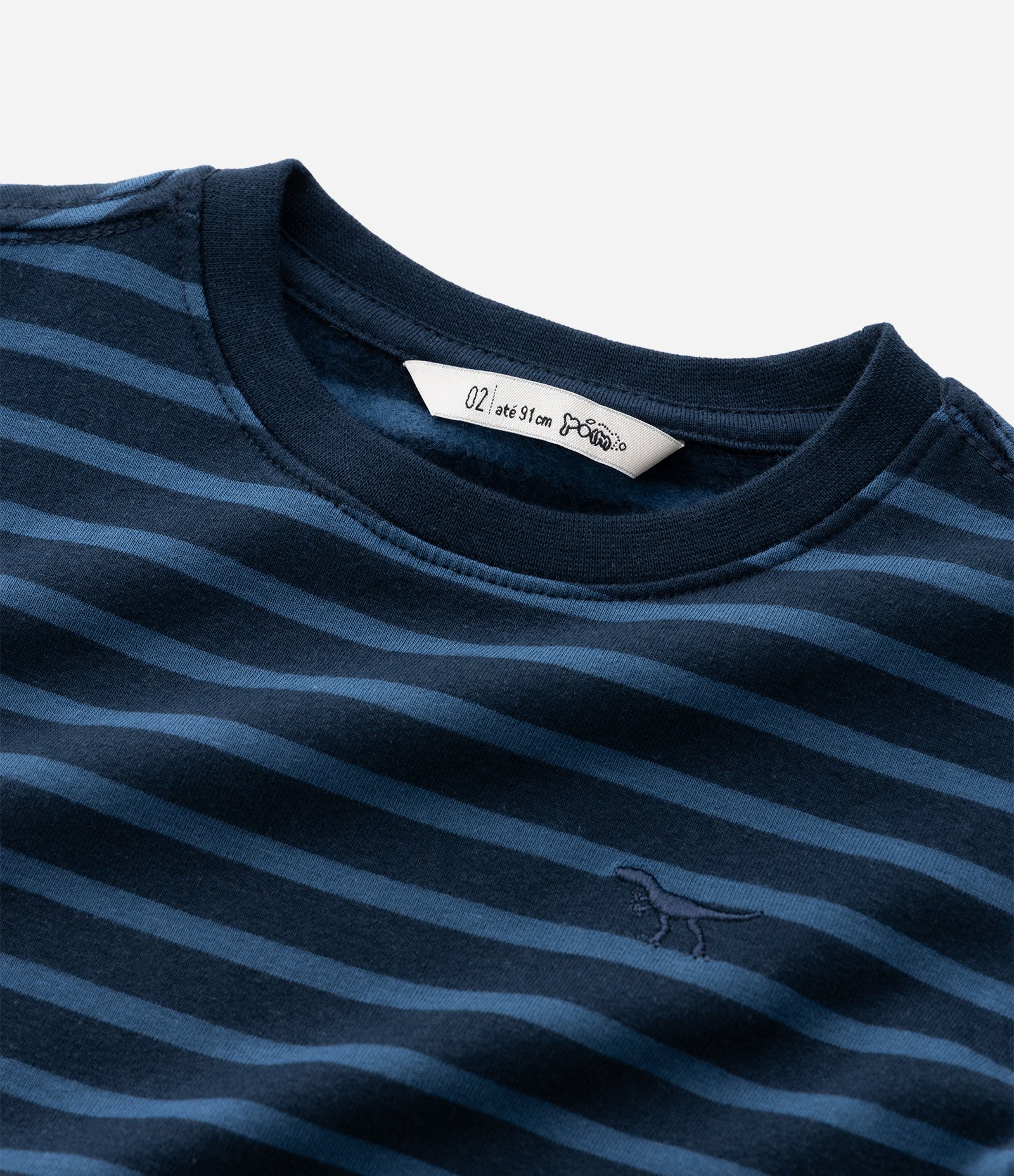 Camiseta Infantil Comfort Listrada – Tam 1 a 5/6 Anos Azul Marinho 5