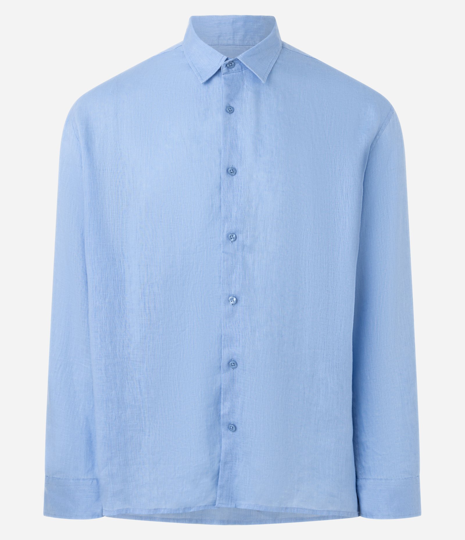 Camisa Relaxed em Cambraia de Linho Puro Azul 1