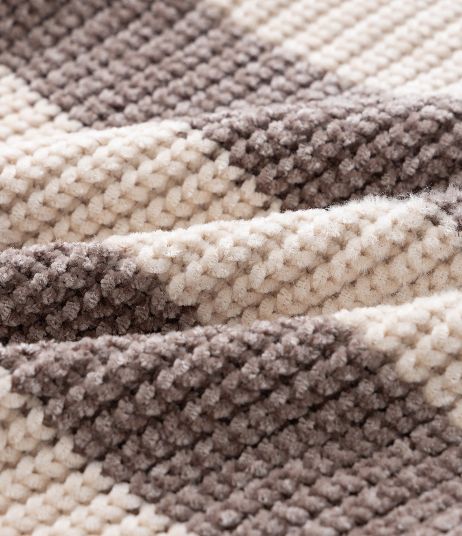 Casaco Infantil em Chenille com Listras em Blocos – Tam 1 a 5/6 Anos Marrom/Bege 4