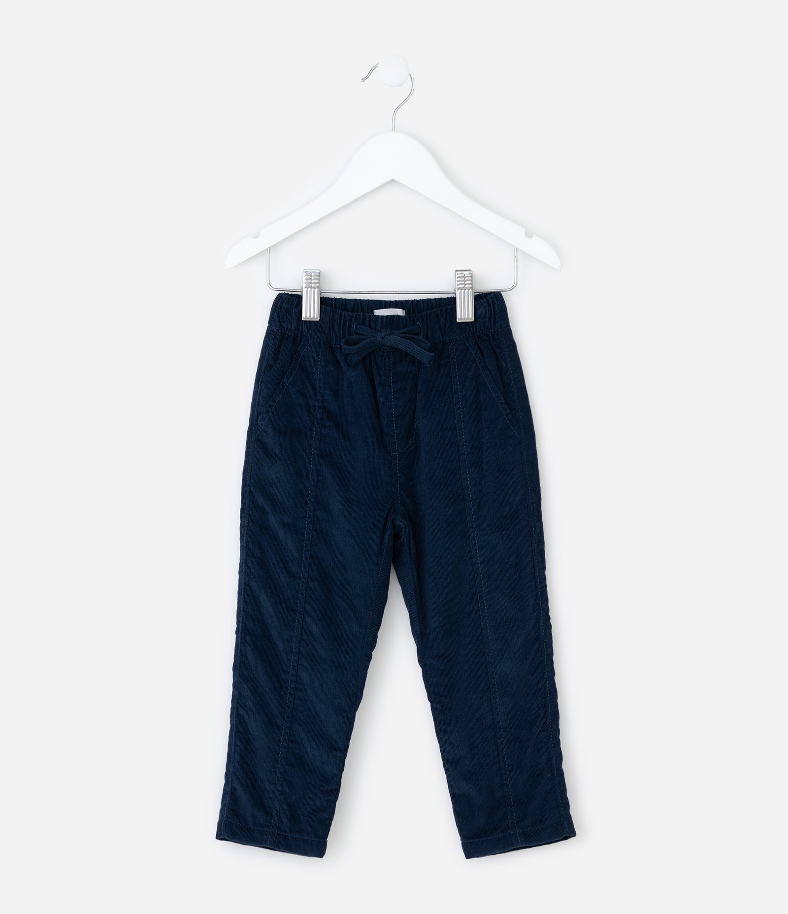 Calça Infantil em Veludo com Cós Elástico – Tam 1 a 5 Anos Azul Marinho 1