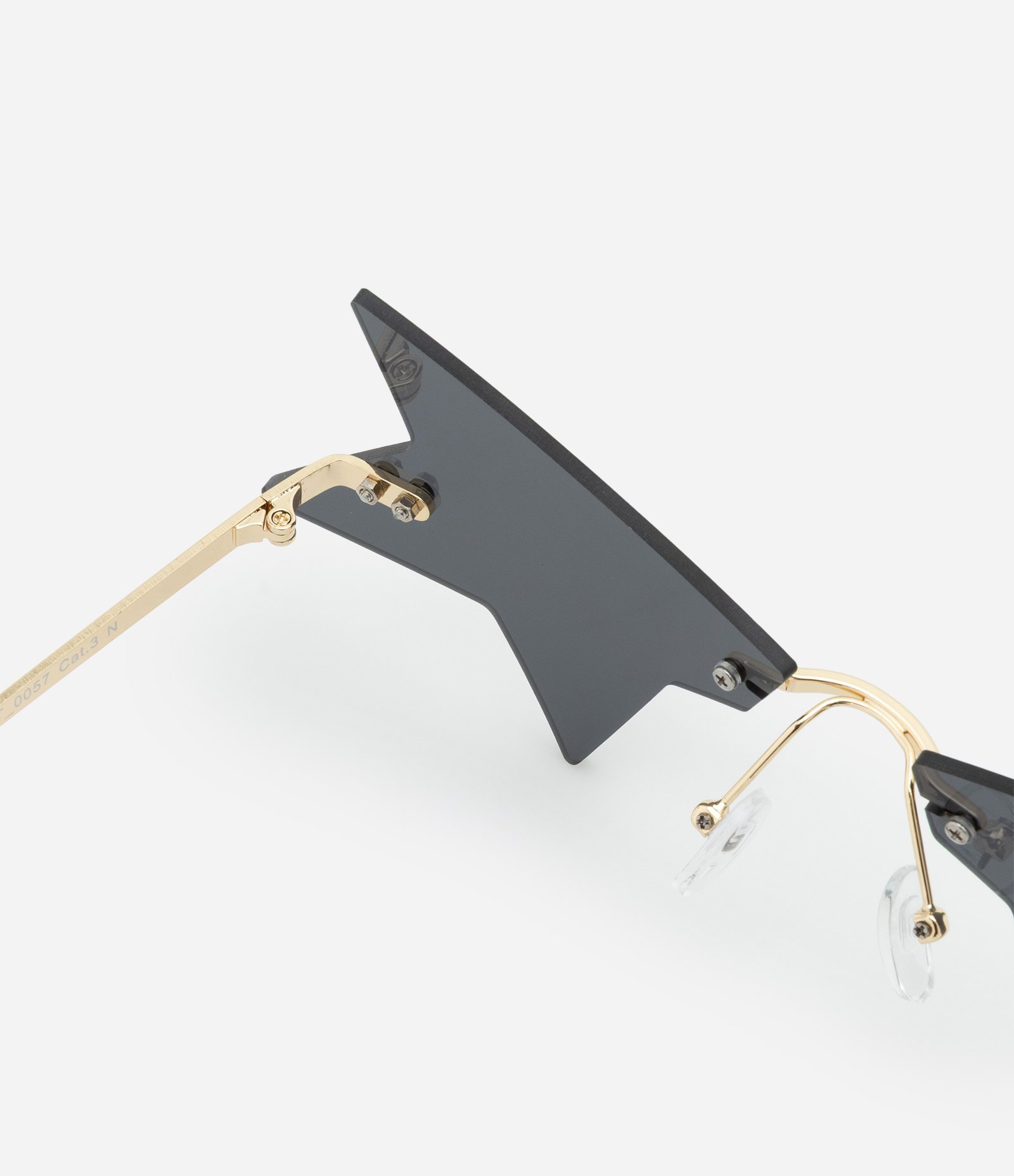 Óculos de Sol Gateado em Metal com Formato Estrela Prata 3