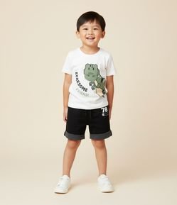 Camiseta Infantil com Estampa Dinossauro Interativa – Tam 1 a 5/6