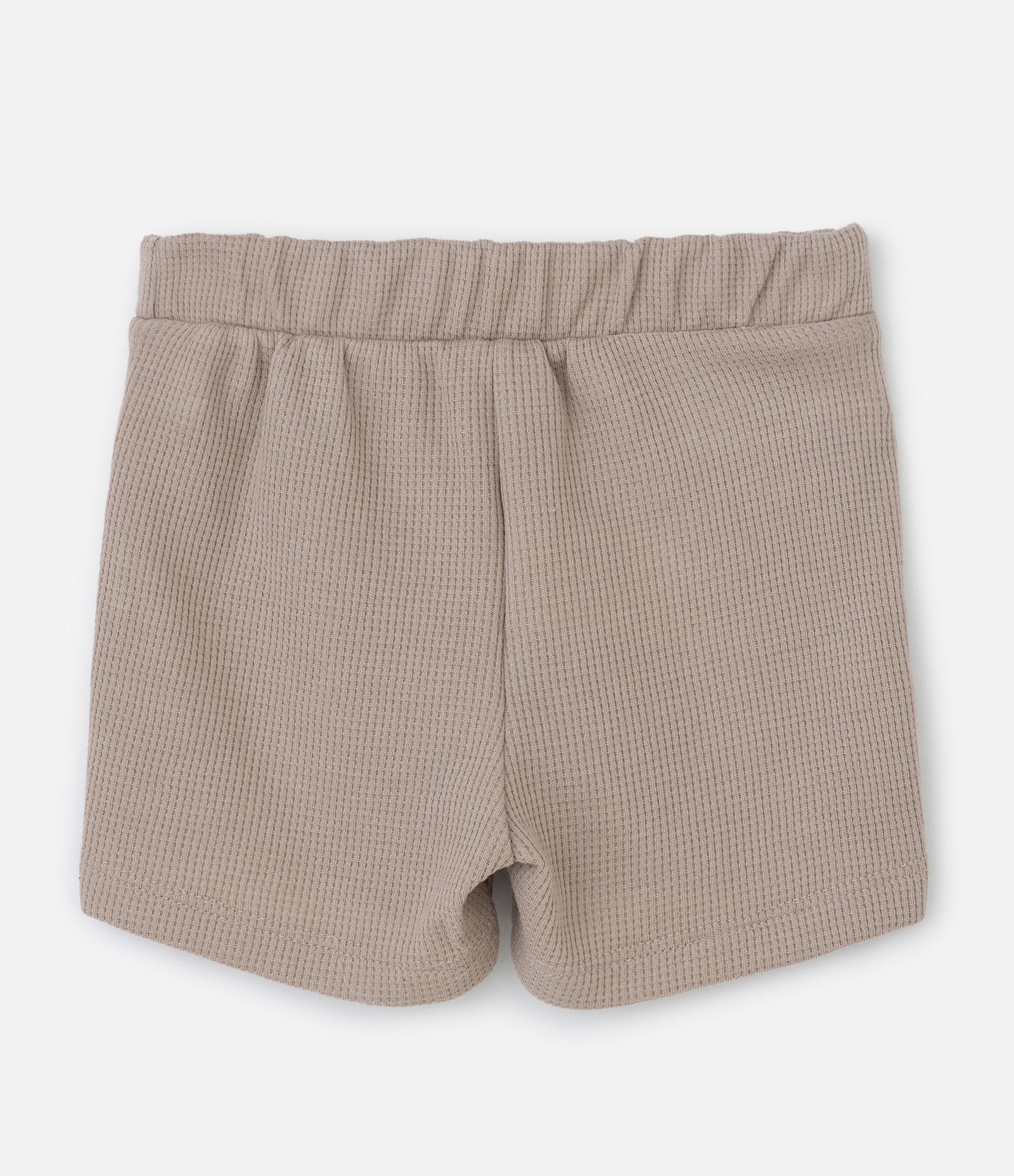 Conjunto Camiseta Bermuda e Babador em Algodão  - Tam 0 a 18 Meses Branco/Bege 5