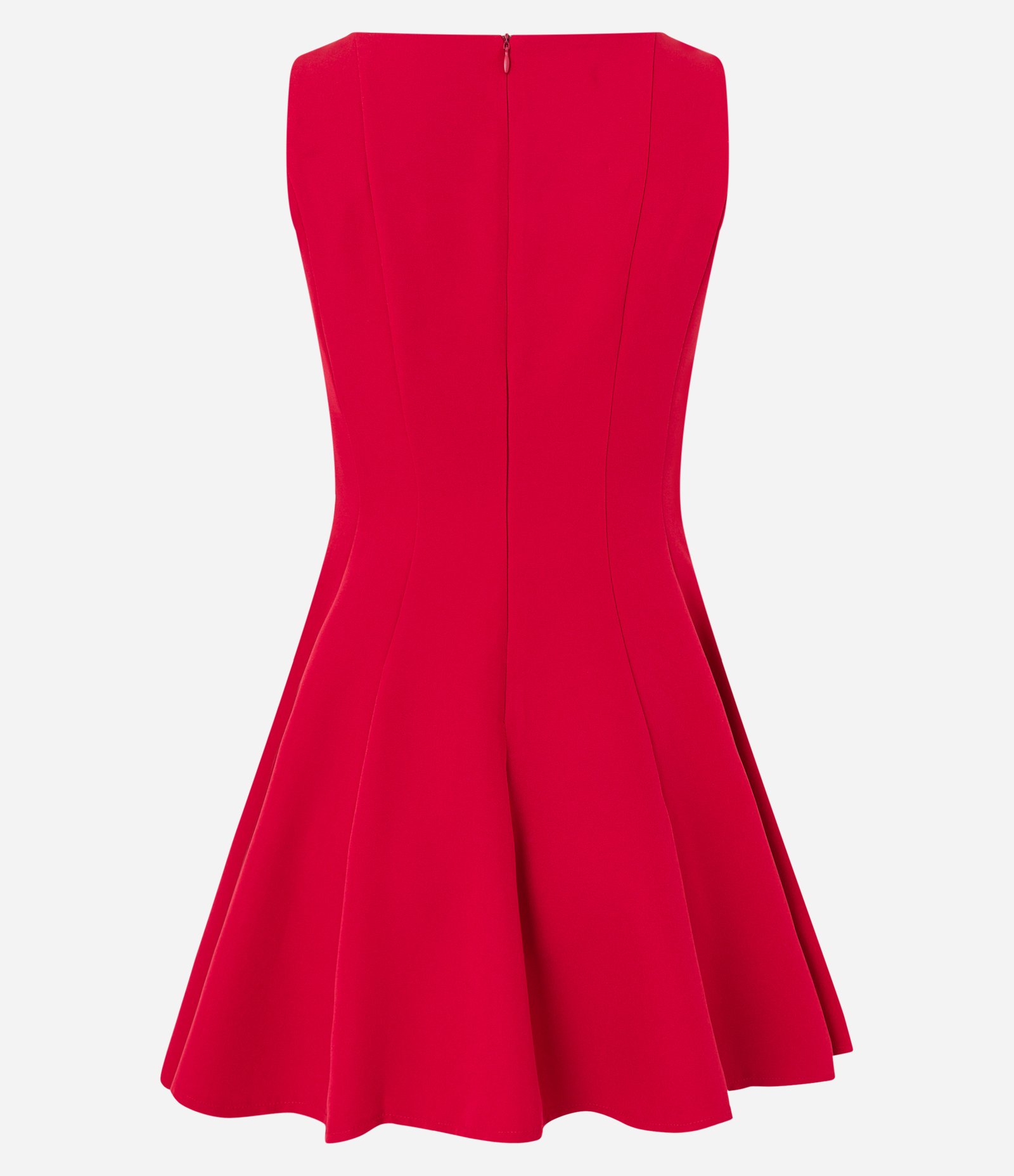 Vestido Curto Skater Alfaiataria sem Manga Vermelho 7