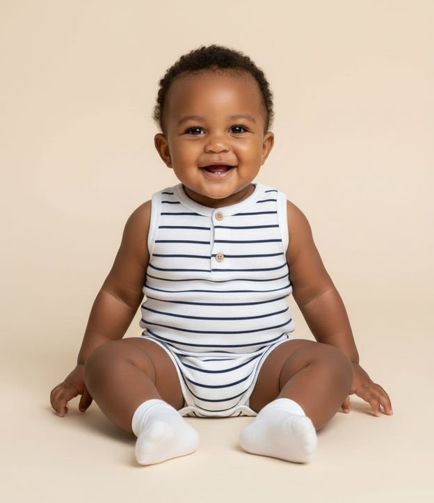 Cor: Branco/Azul | Tamanho: 3-6M