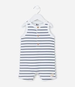 Macaquinho Infantil com Estampa de Listras - Tam 0 a 18 Meses