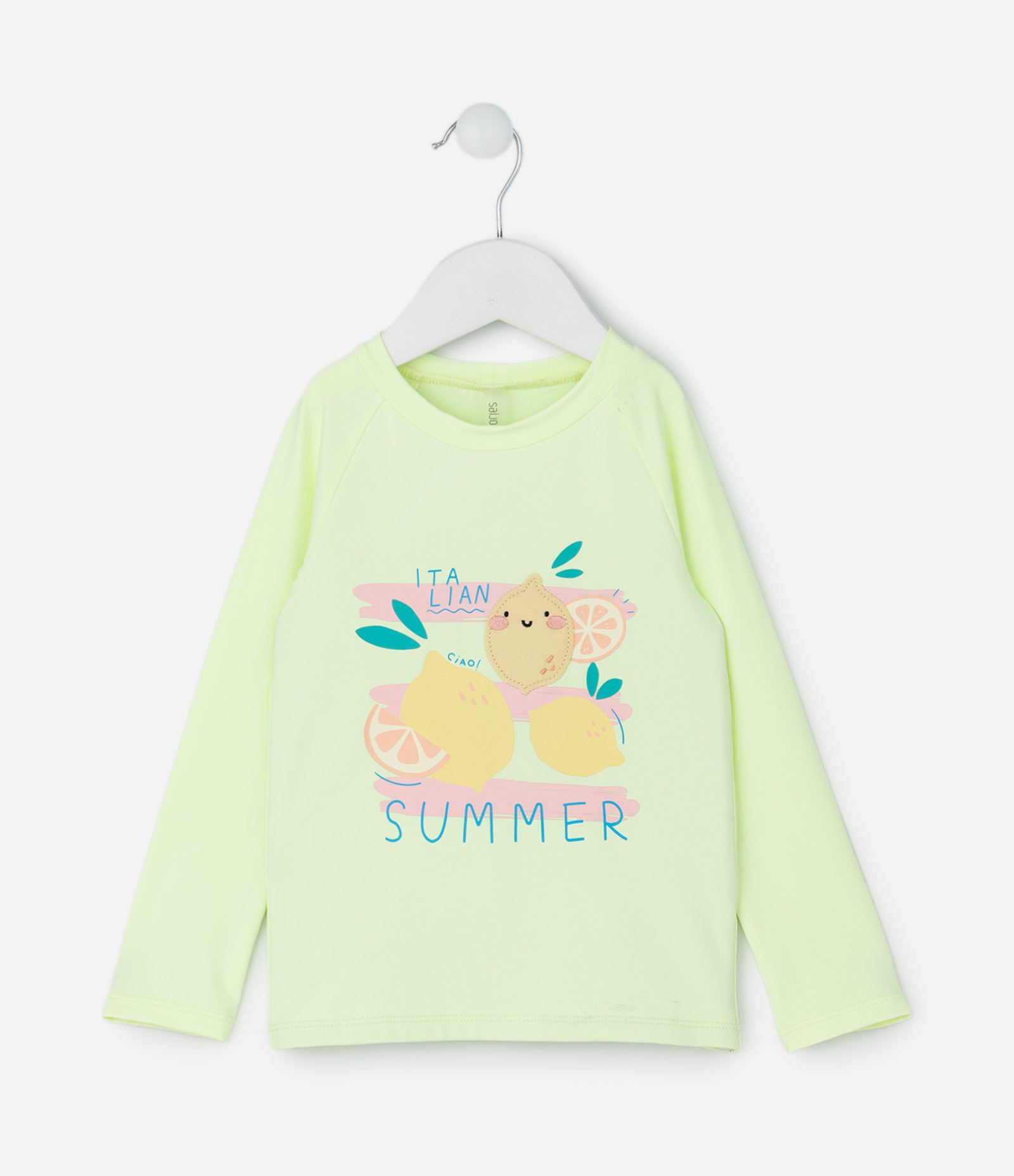 Conjunto Infantil com Blusa UV com Calcinha e Chapéu – Tam 1 a 4 Anos Verde/Rosa 3