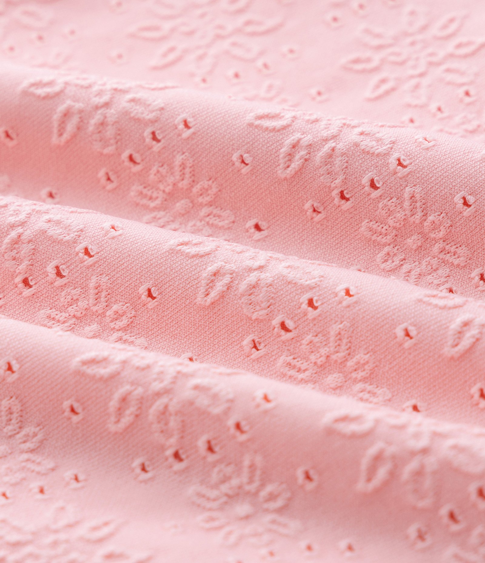 Maiô Infantil com Babadinho e Textura Floral - Tam 1 a 4 anos Rosa 3