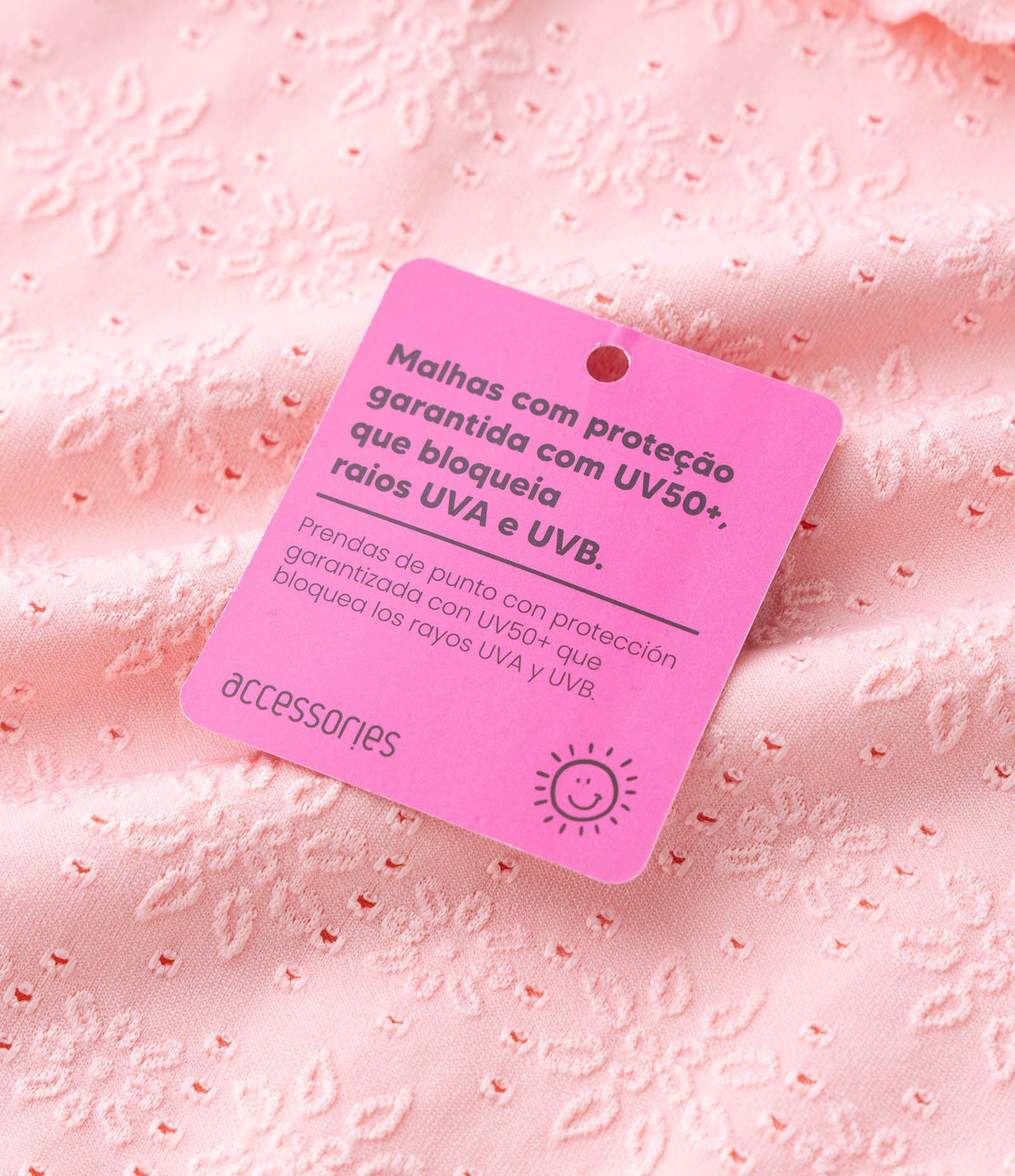 Maiô Infantil com Babadinho e Textura Floral - Tam 1 a 4 anos Rosa 6