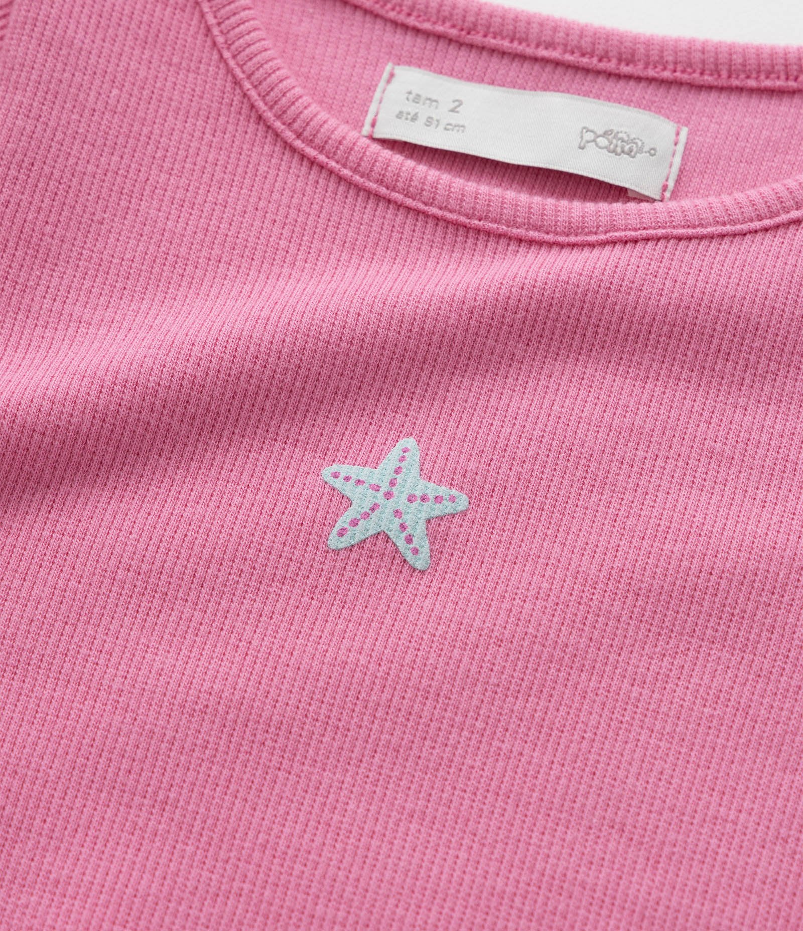 Kit 03 Camisetas Infantil Lisas e Listrada com Barra Frufru - Tam 1 a 6 Multicores 6