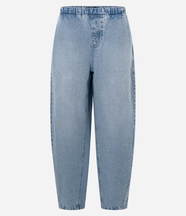 Calça Jeans Fluída Balloon com Cintura Baixa e Elástico