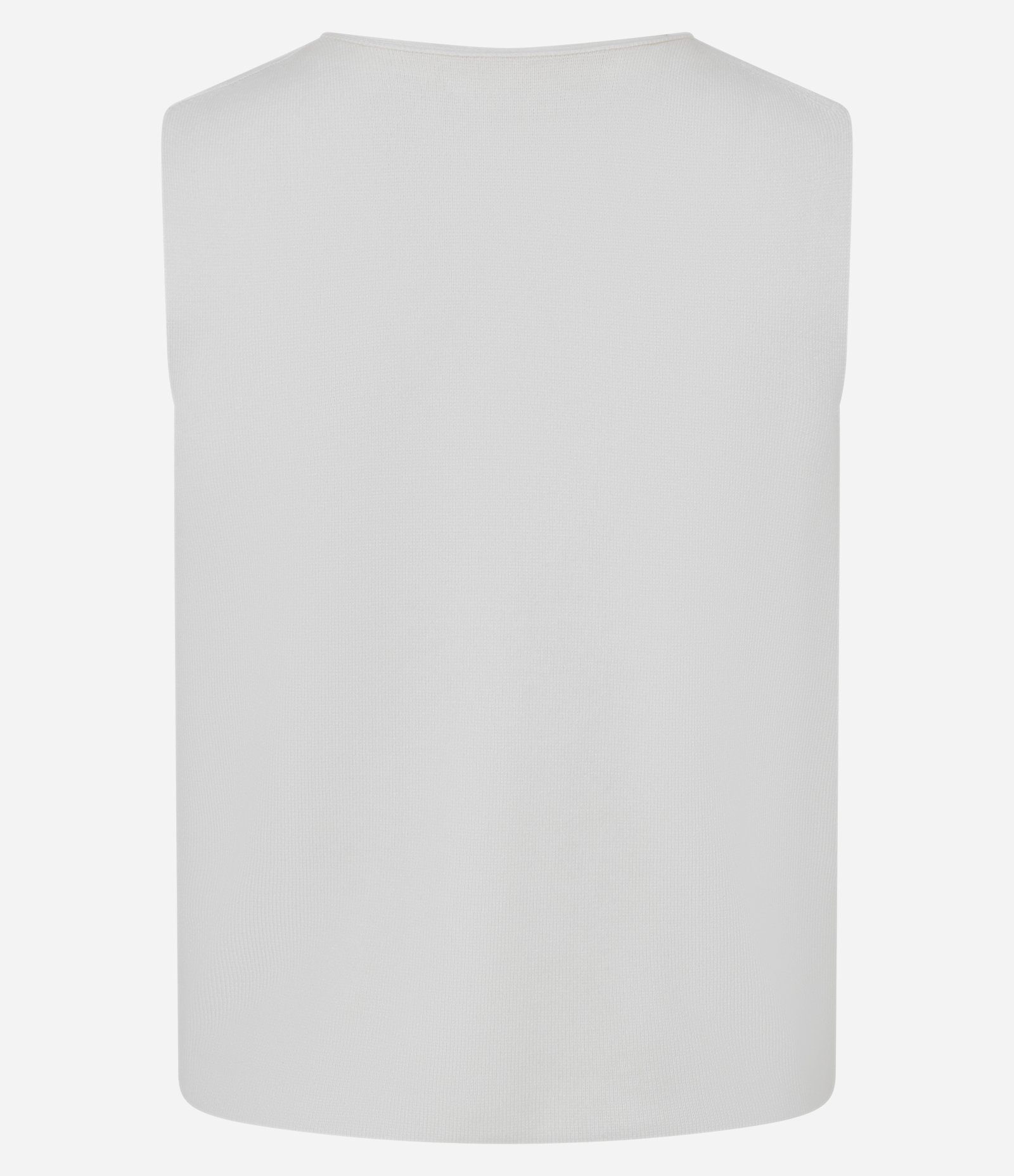 Colete Reto Alongado em Tricot com Botões Off White 7