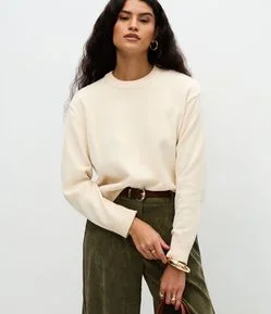 Suéter com Manga Longa em Chenille