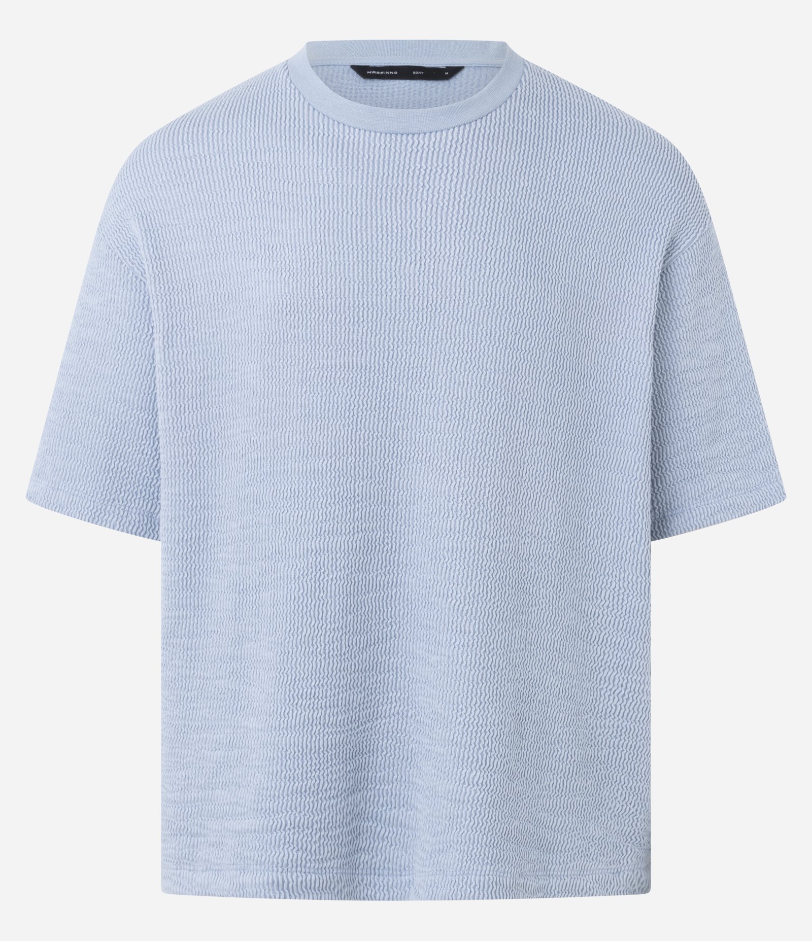 Camiseta Boxy em Algodão Texturizada Azul 1
