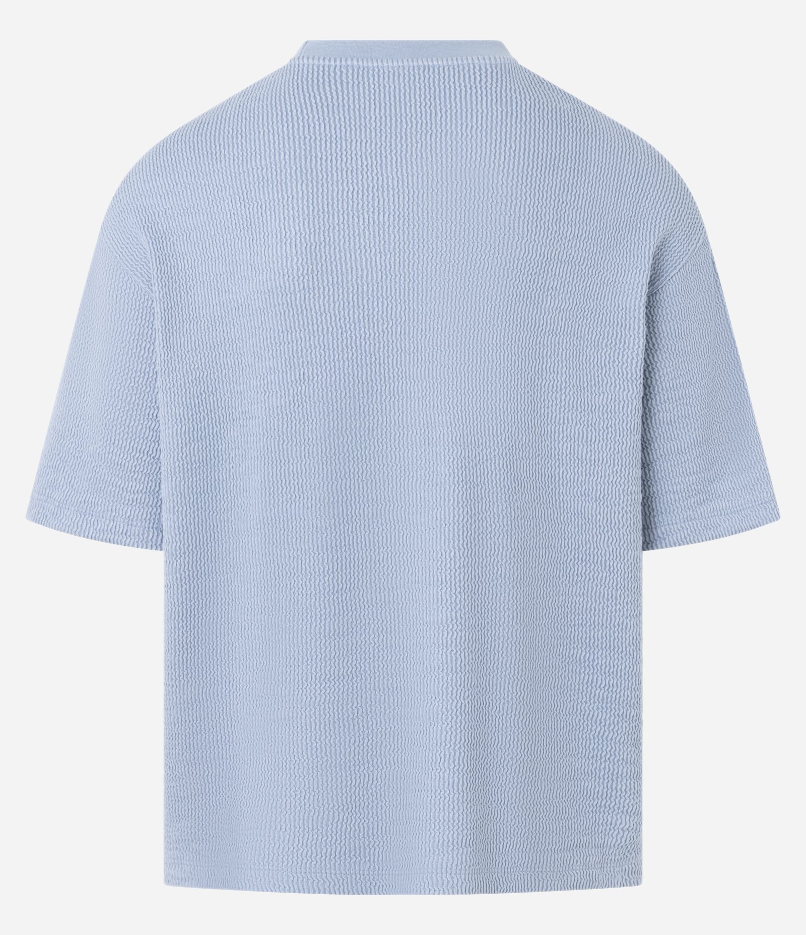 Camiseta Boxy em Algodão Texturizada Azul 3