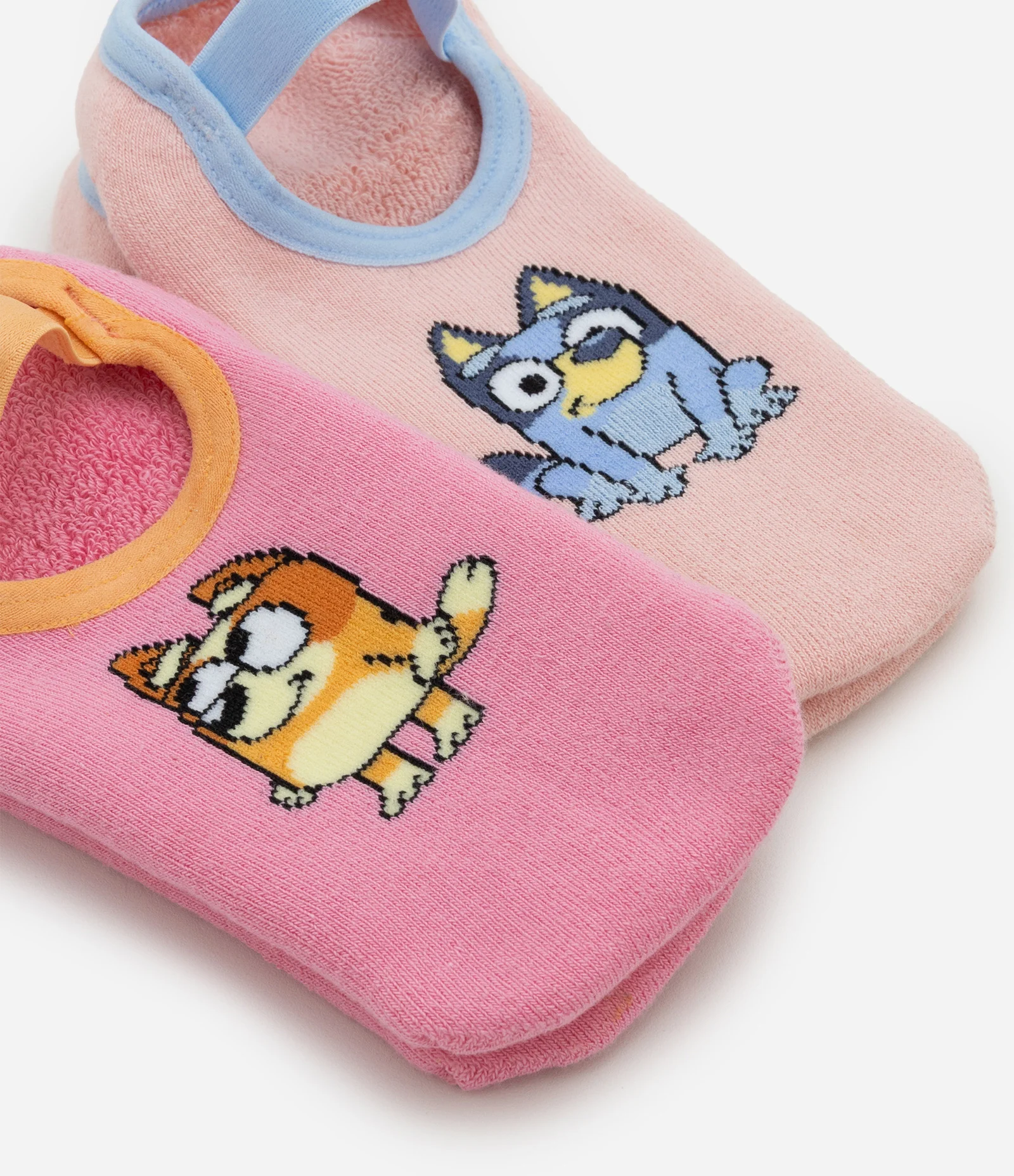 Kit 02 Meias Sapatilha Infantil com Estampa Bluey e Bingo - Tam 19 a 34 Rosa 4