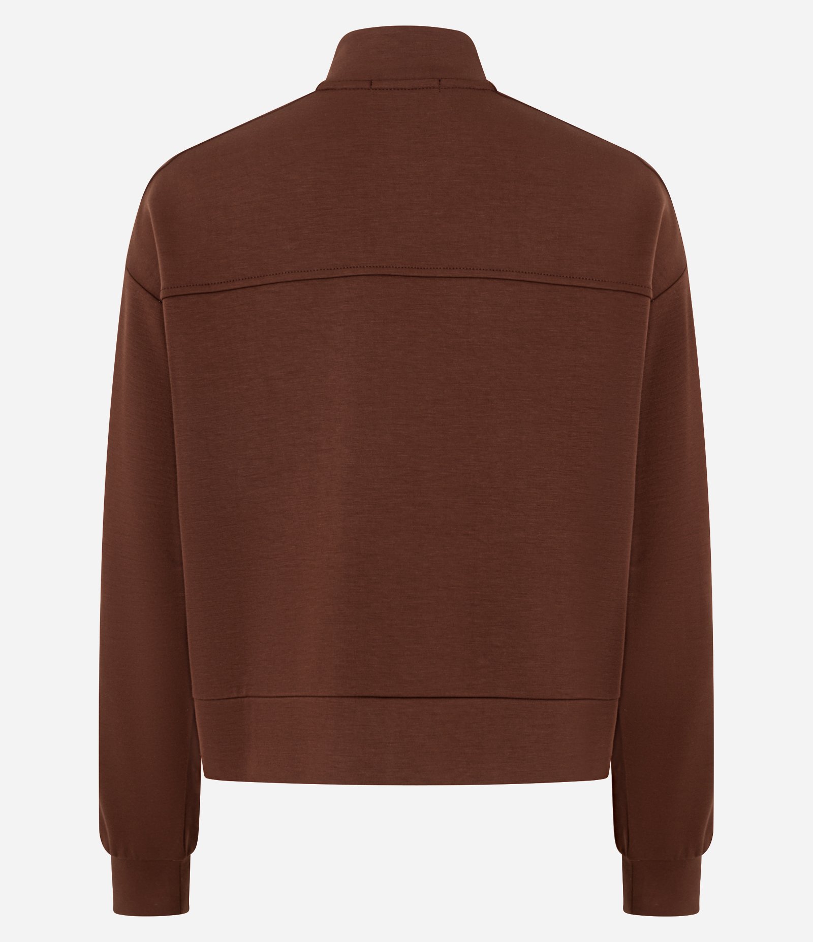 Jaqueta Alongada em Moletom sem Felpa Marrom 6
