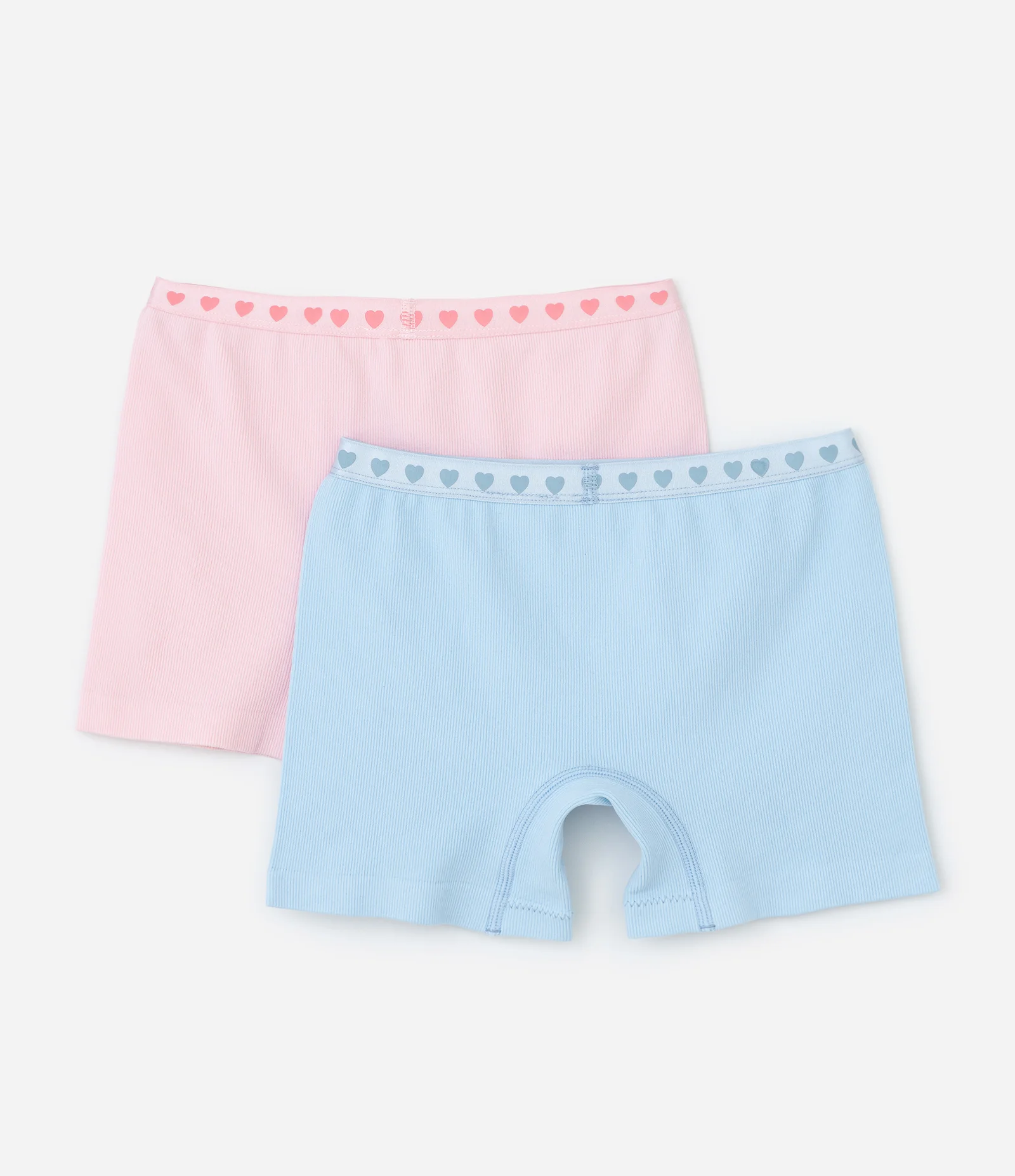 Kit 02 Calcinhas Boxer Infantis Seamless com Elástico no Cós - Tam 2 ao 14 Rosa/Azul 2