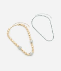 Conjunto 02 Colares com Esferas em Diferentes Tamanhos