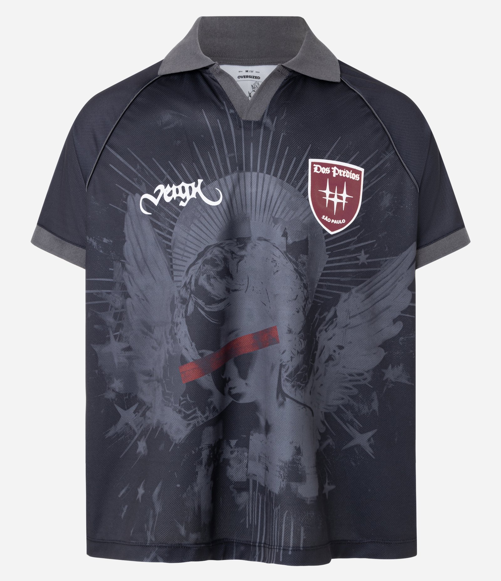 Camisa Polo Oversized com Estampa Lettering Cada Um Oferece O Que Tem Veigh Preto 8