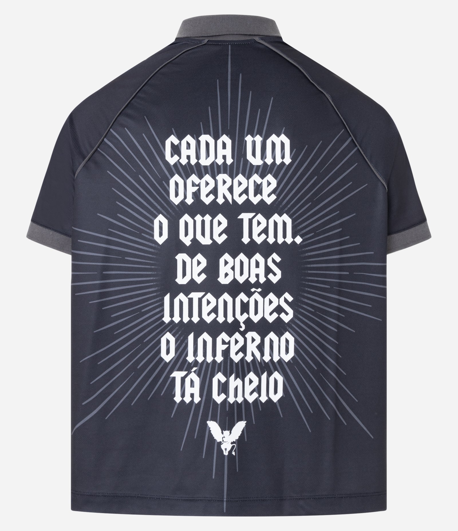 Camisa Polo Oversized com Estampa Lettering Cada Um Oferece O Que Tem Veigh Preto 11